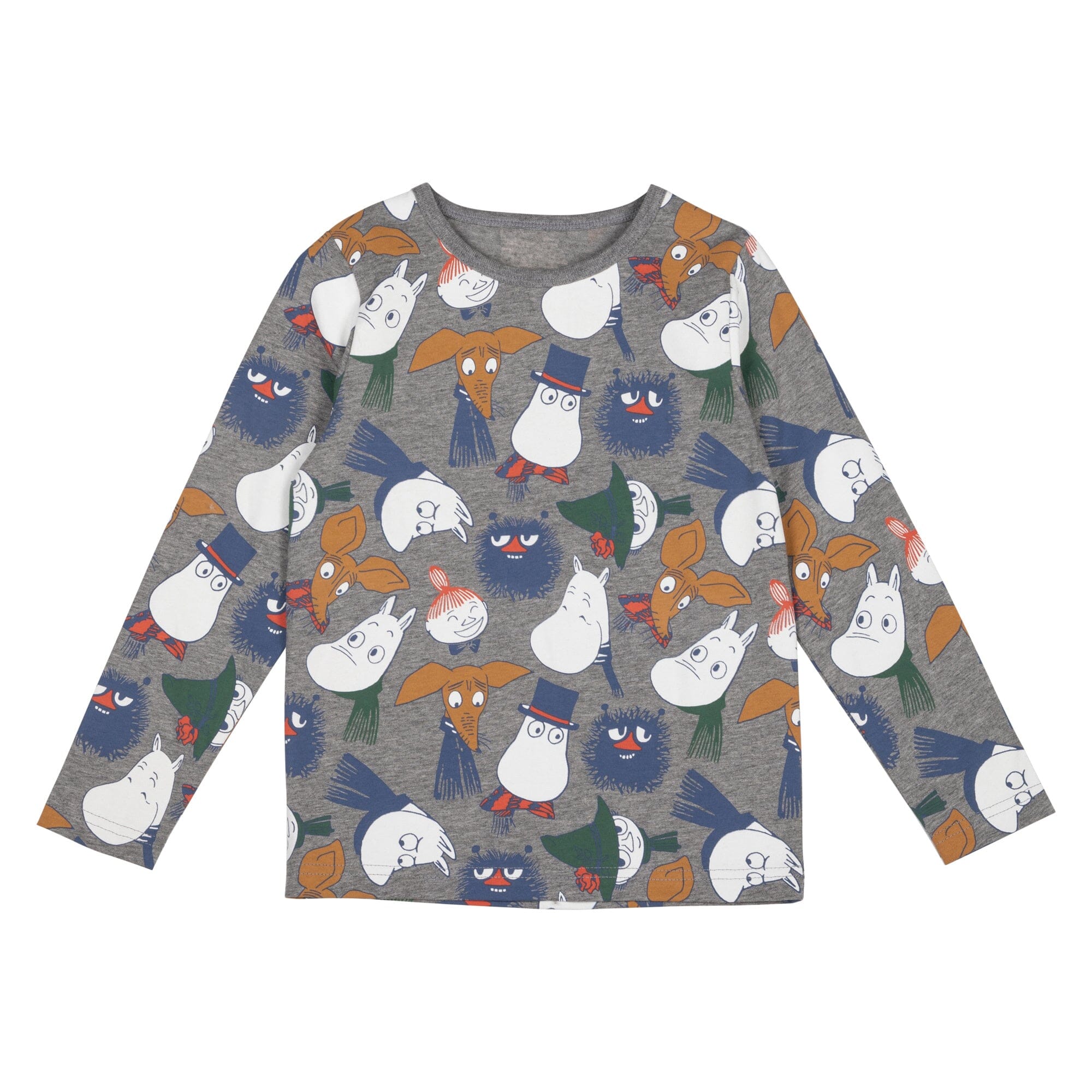 Martinex Moomin Langarmshirt grau verschiedene Gesichtsausdrücke © Moomin Characters Langarmshirt Moomin by Martinex