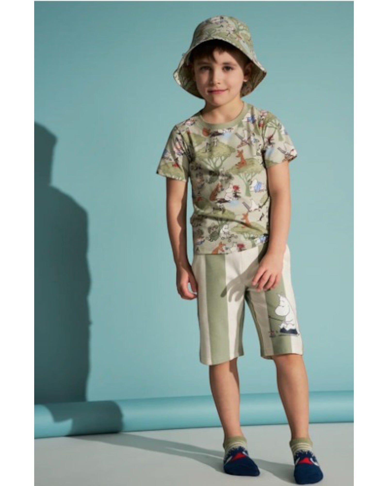 Martinex Moomin „Day Off“ Shorts in Grün/Weiß Shorts Moomin by Martinex
