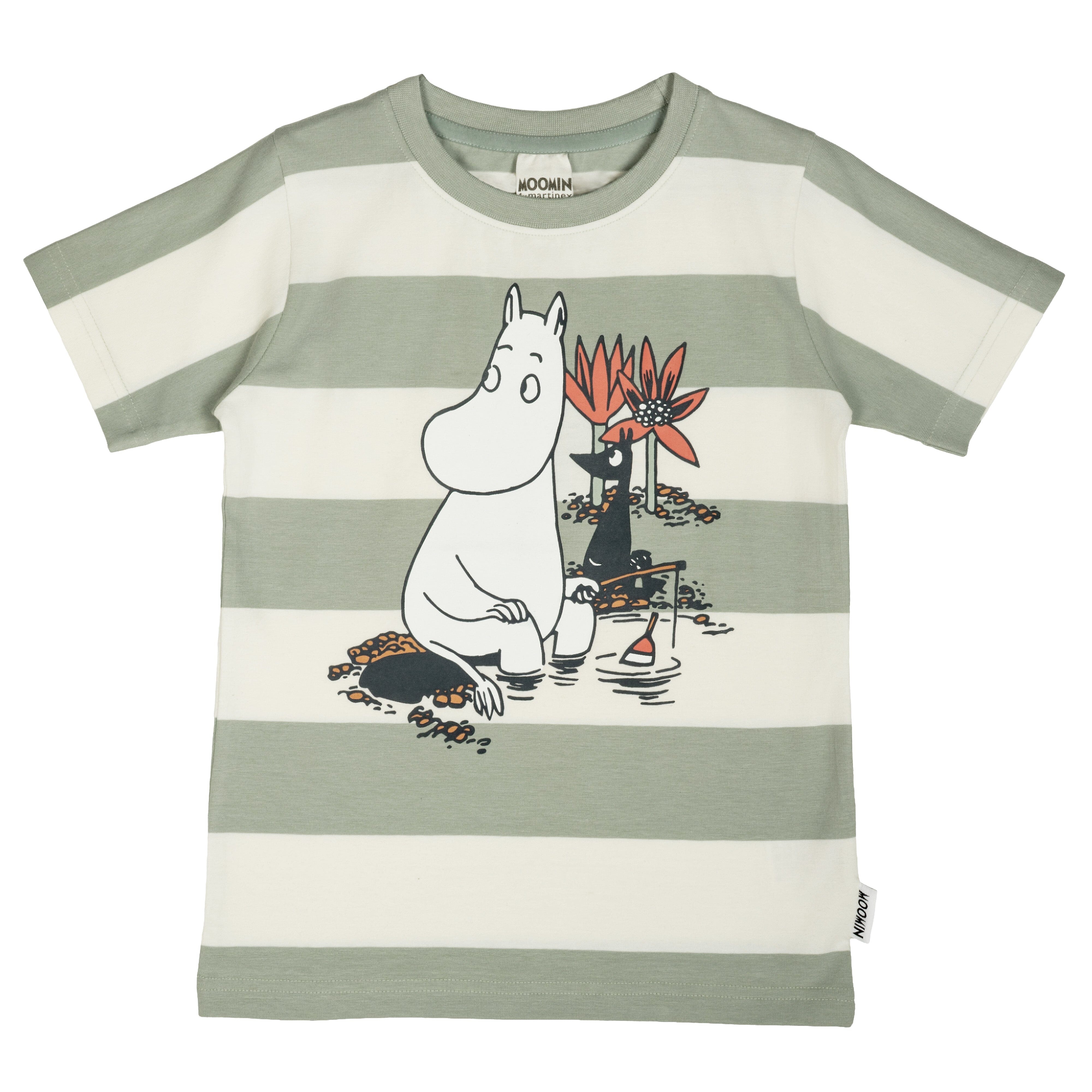 Martinex Moomin „Day Off“ T-Shirt in Grün/Weiß T-Shirt Moomin by Martinex 104