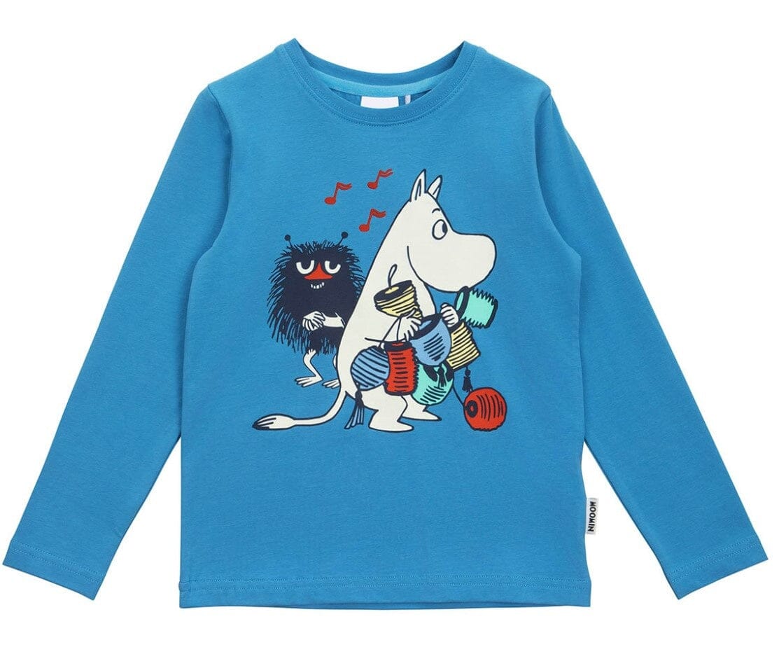 Martinex Moomin Langarmshirt blau mit bunten Laternen © Moomin Characters Langarmshirt Moomin by Martinex