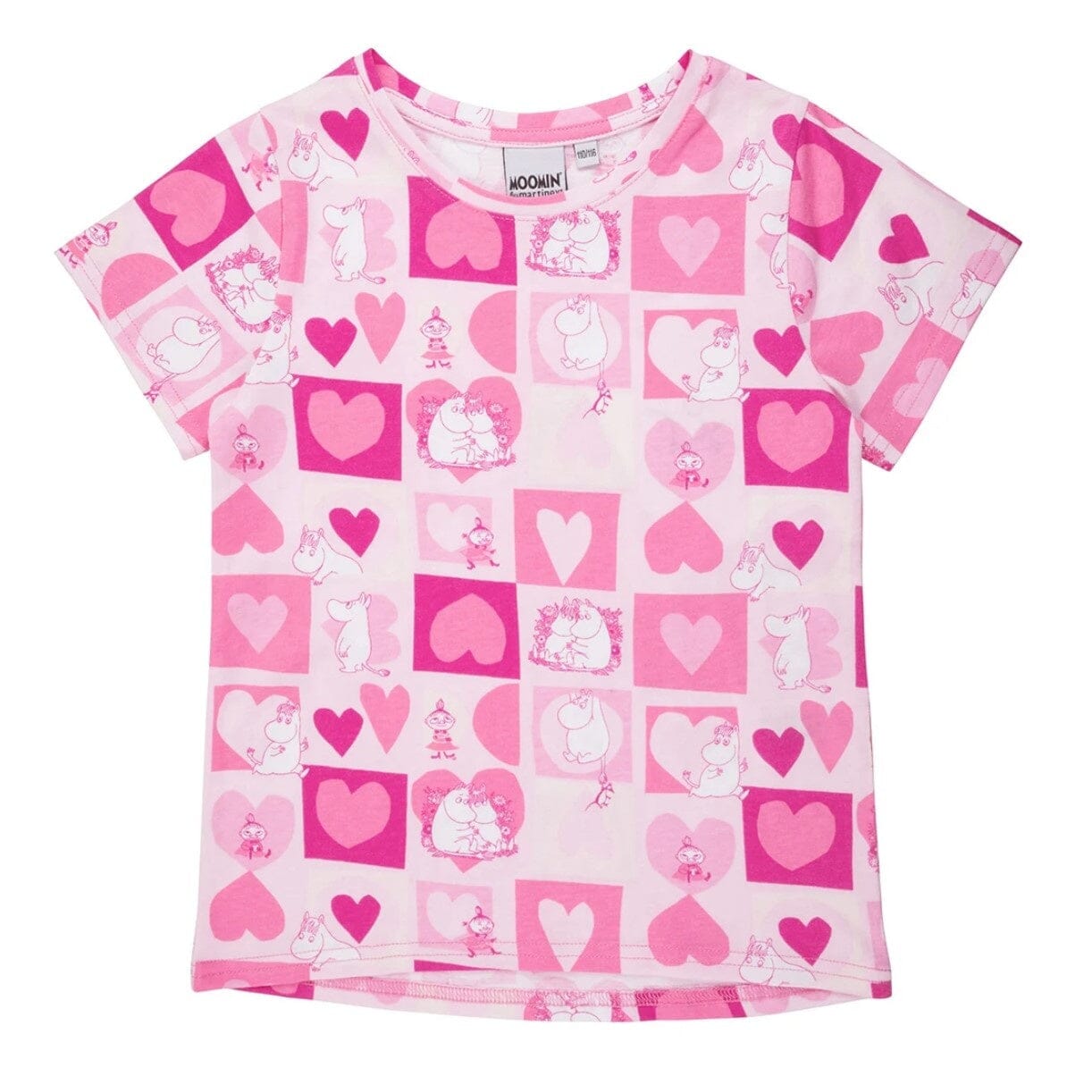 Martinex kurzärmeliger Moomin Pyjama mit Herzen in Rosa Schlafanzug Moomin by Martinex