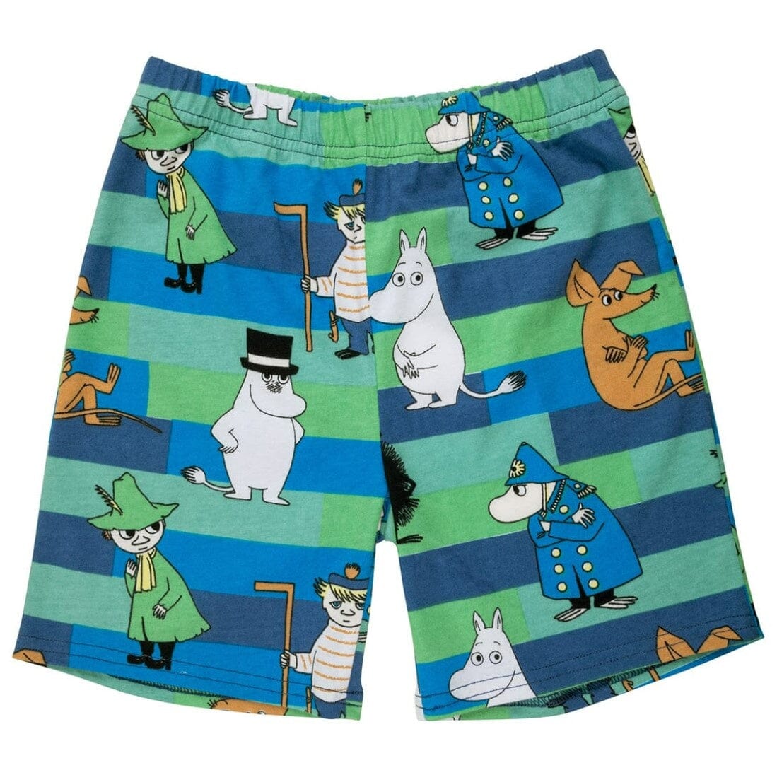 Martinex kurzärmeliger Moomin Pyjama 2er-Set mit Farbblöcken in grün/blau Schlafanzug Moomin by Martinex