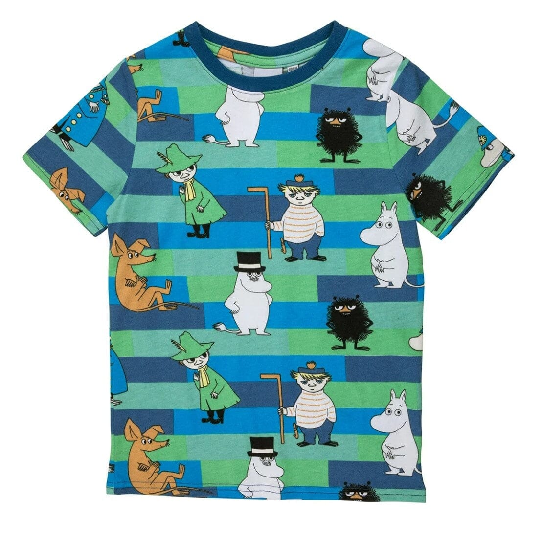 Martinex kurzärmeliger Moomin Pyjama 2er-Set mit Farbblöcken in grün/blau Schlafanzug Moomin by Martinex