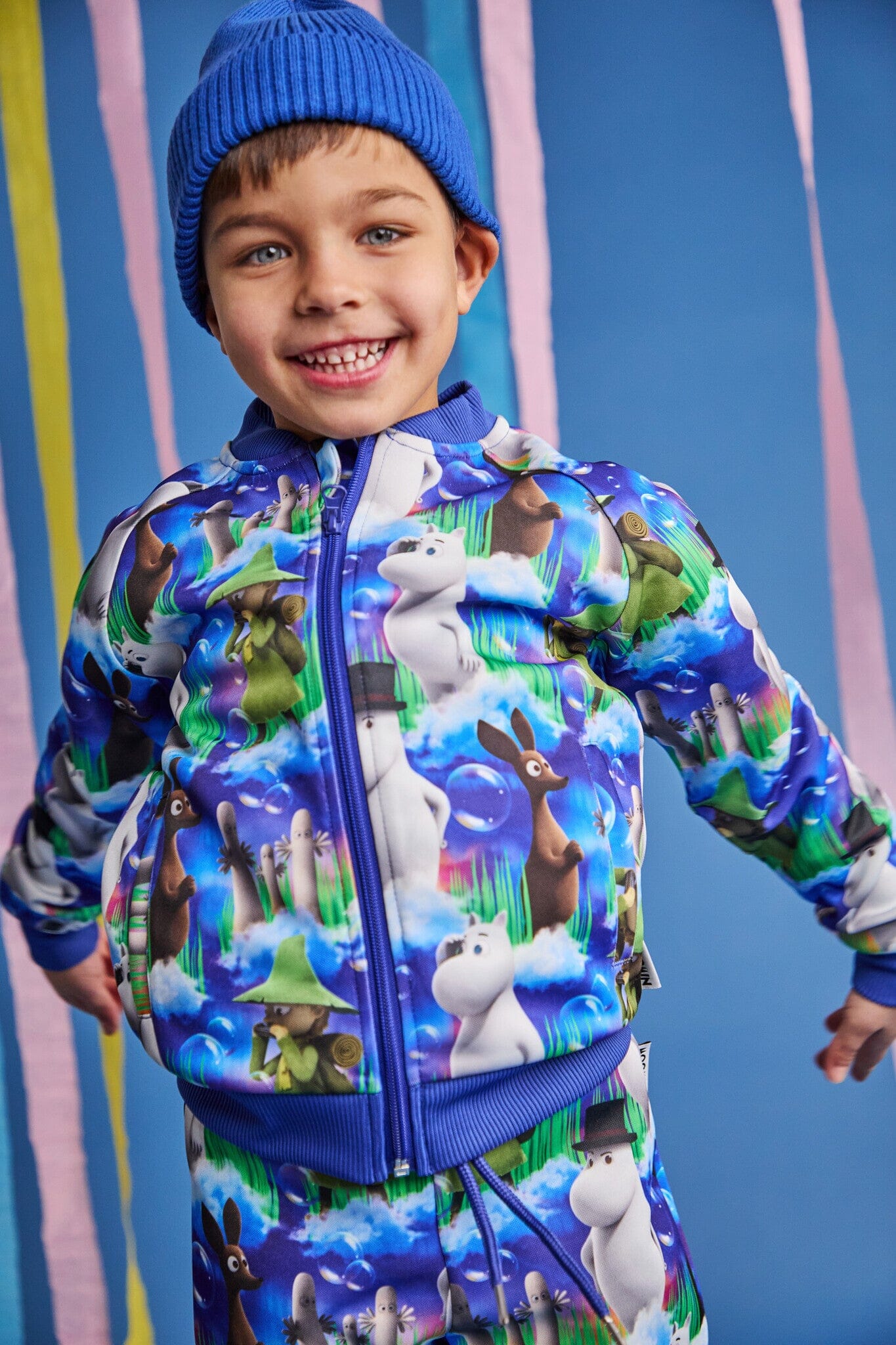 Martinex Moomin Trainingsjacke blau mit Twilight-Aufdruck © Moomin Characters Sweatjacke Moomin by Martinex
