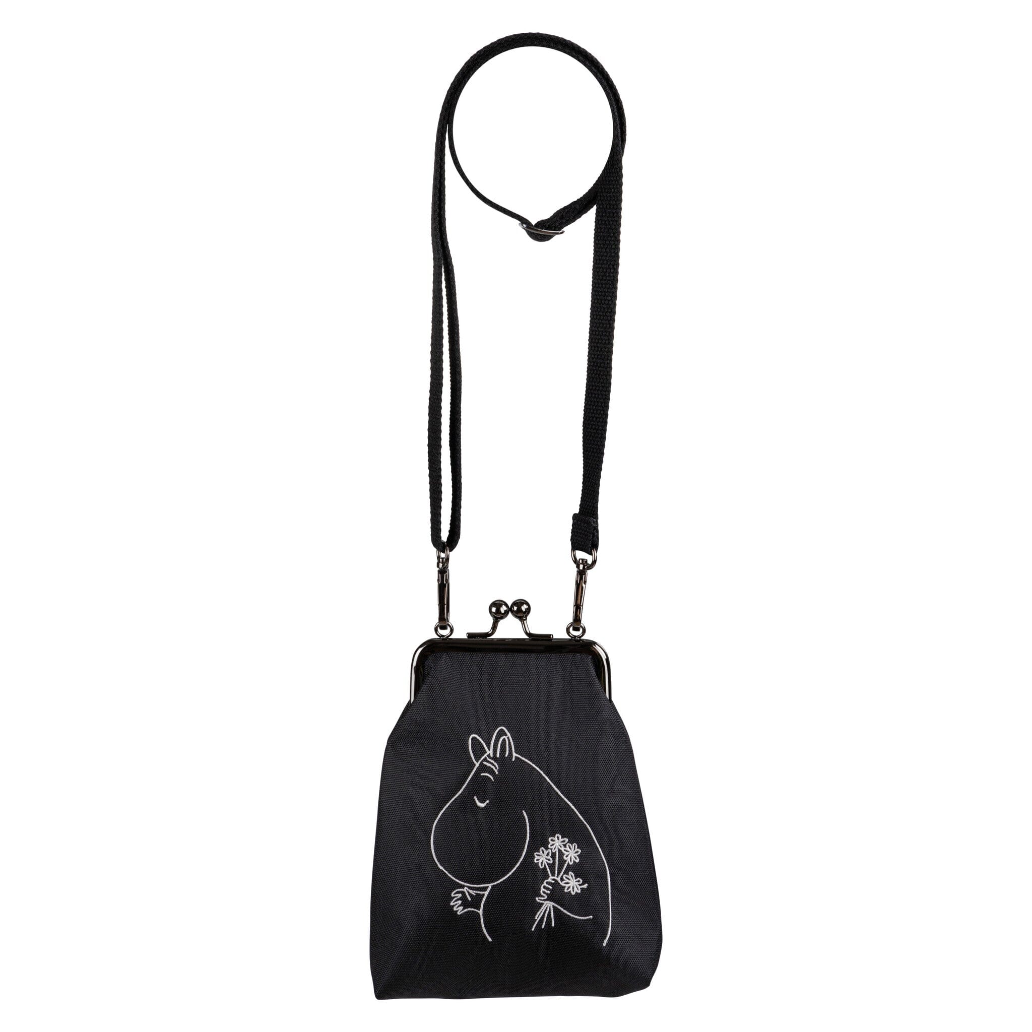 Martinex Moomin Vinssi Beuteltasche schwarz mit Moomin-Aufdruck und Blumen Tasche Moomin by Martinex