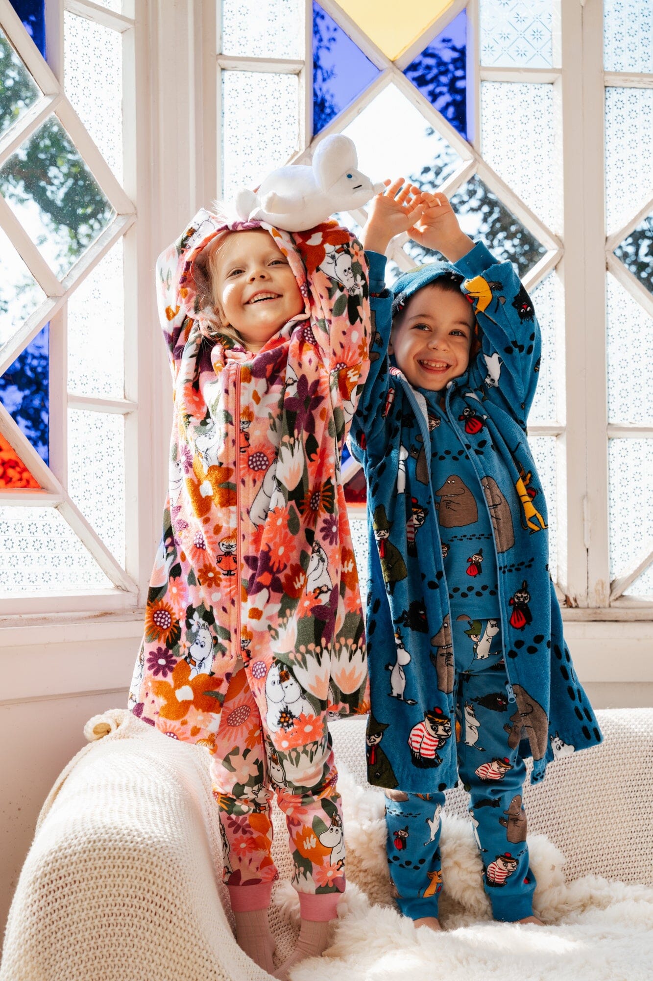 Martinex Moomin Pyjama blau Fußabdrücke Footprints © Moomin Characters Schlafanzug Moomin by Martinex