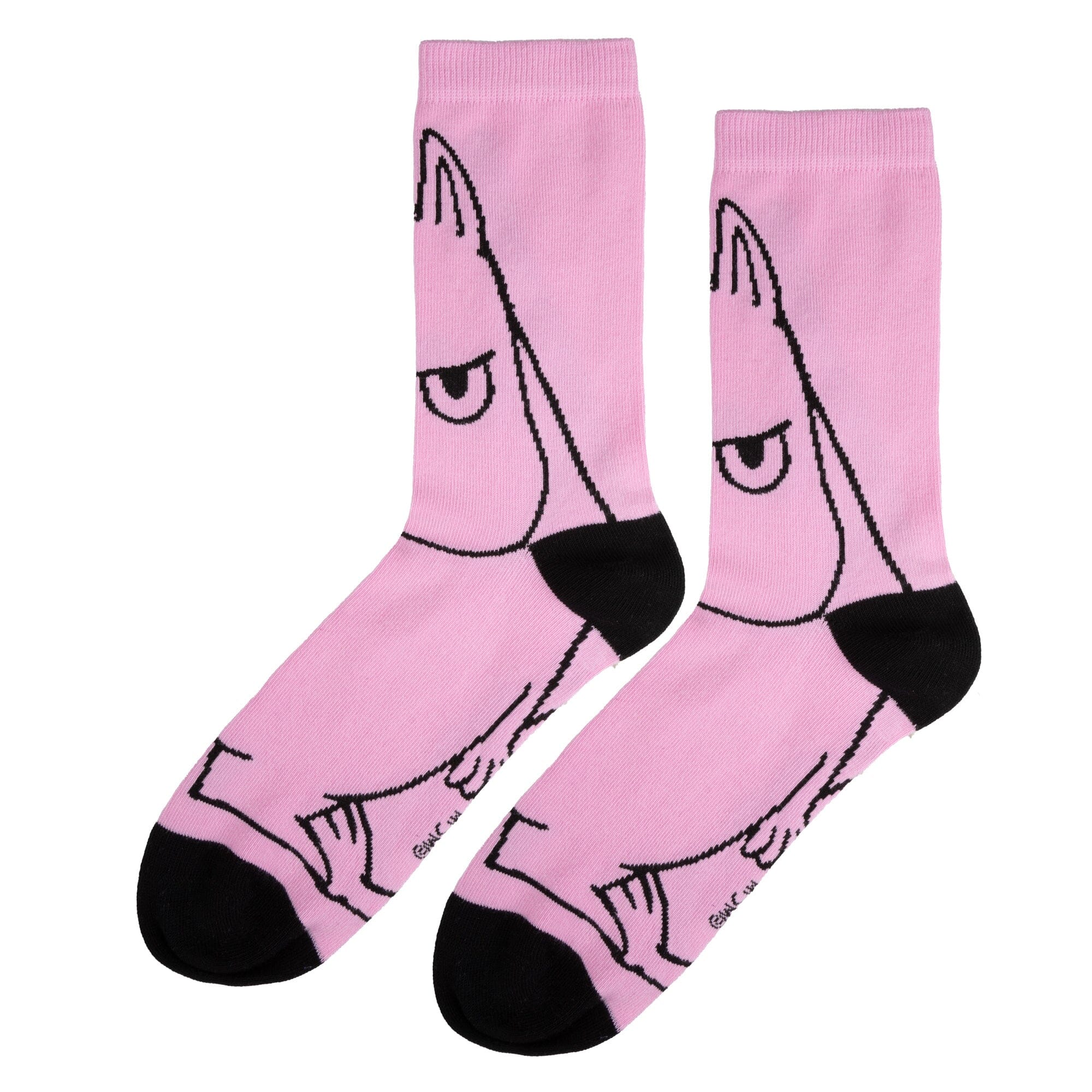 Martinex Moomintroll Socken pink / rosa / schwarz grimmig lustig Allover Print Socken Moomin by Martinex