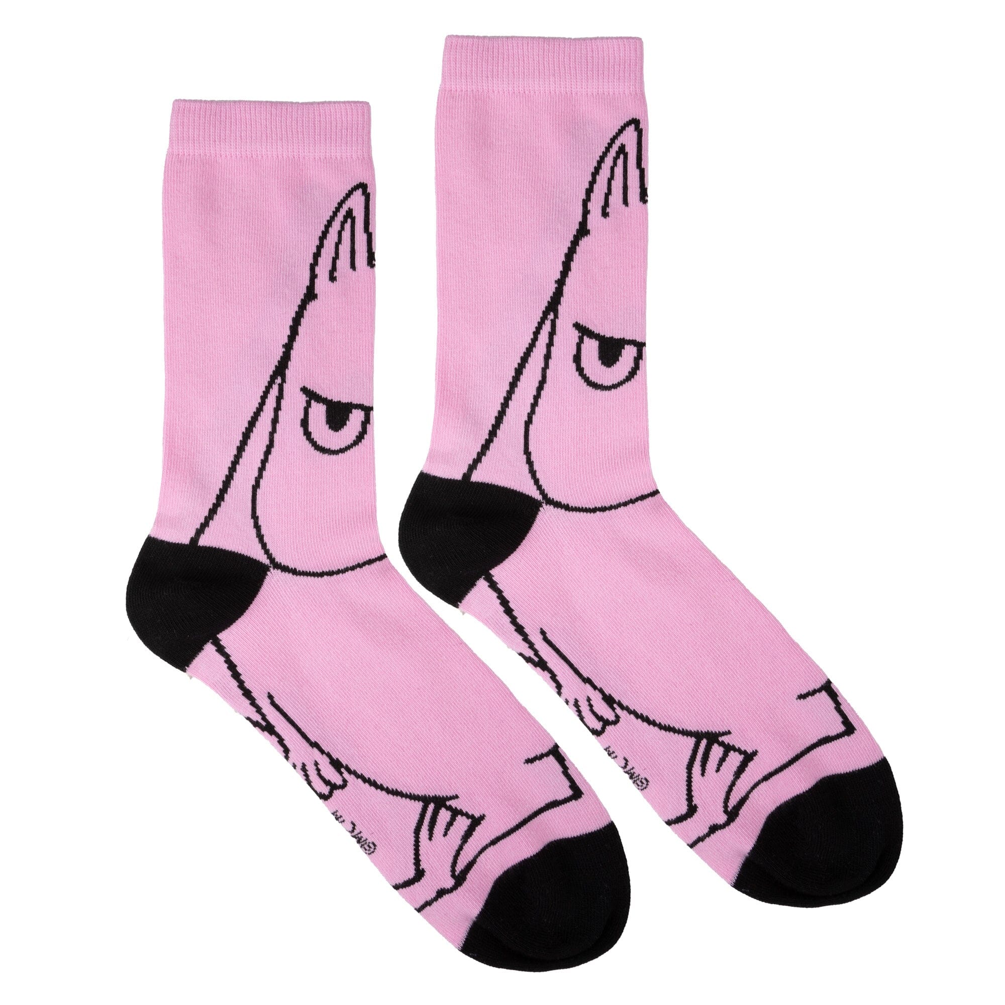 Martinex Moomintroll Socken pink / rosa / schwarz grimmig lustig Allover Print Socken Moomin by Martinex