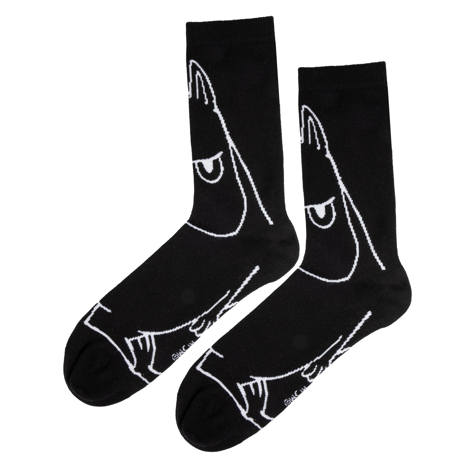 Martinex Moomintroll Socken schwarz weiß grimmig lustig Allover Print Socken Moomin by Martinex