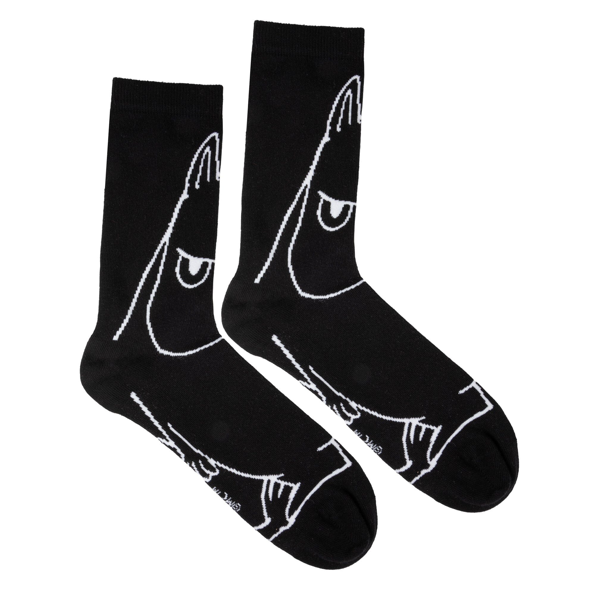 Martinex Moomintroll Socken schwarz weiß grimmig lustig Allover Print Socken Moomin by Martinex