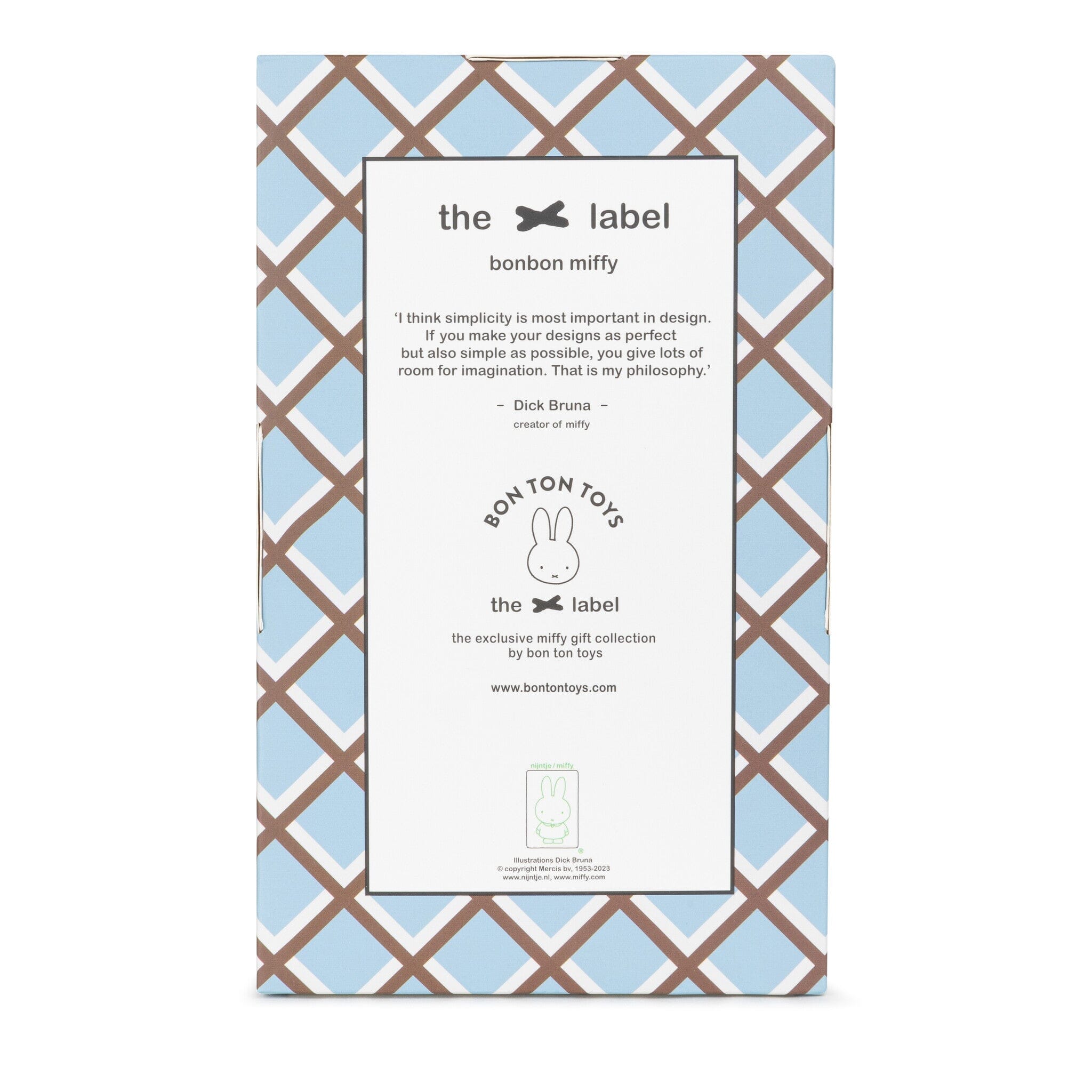 Miffy -The x Label - Bonbon hellblau sitzend 23 cm in Geschenkbox Kuscheltiere Bon Ton Toys