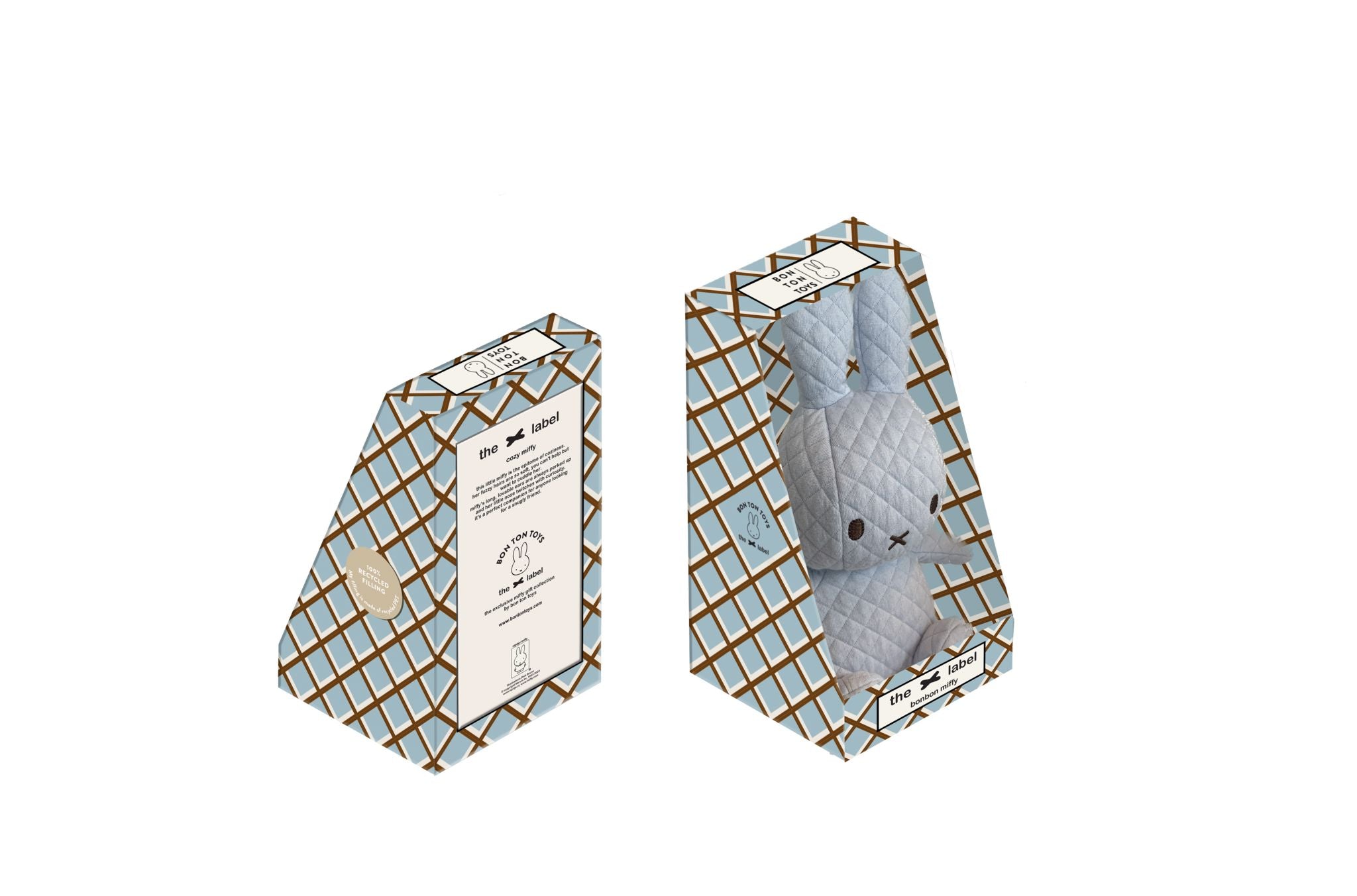 Miffy -The x Label - Bonbon hellblau sitzend 23 cm in Geschenkbox Kuscheltiere Bon Ton Toys