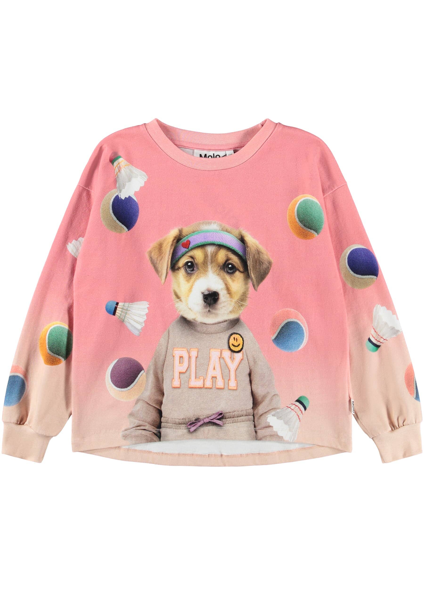 MOLO Langarmshirt Reniza rosa mit Hunde-Print Langarmshirt MOLO 122 ( 7 Jahre )