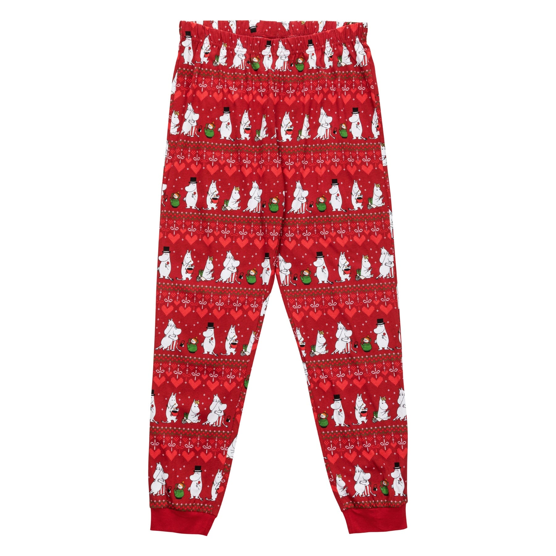 MOOMIN Damen Pyjama „Winter Heart“ Dunkelrot – © Moomin Characters Schlafanzug Moomin by Martinex