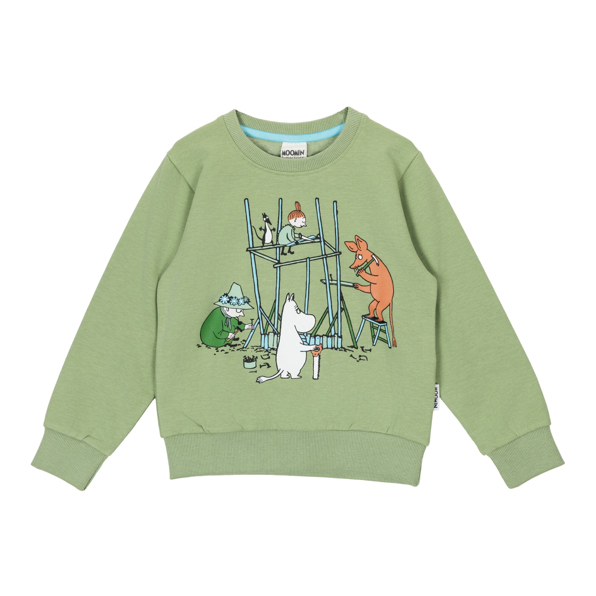 Moomin Kids Sweatshirt „Busy Bees“ – Green, Print vorne Langarmshirt Moomin by Martinex 104