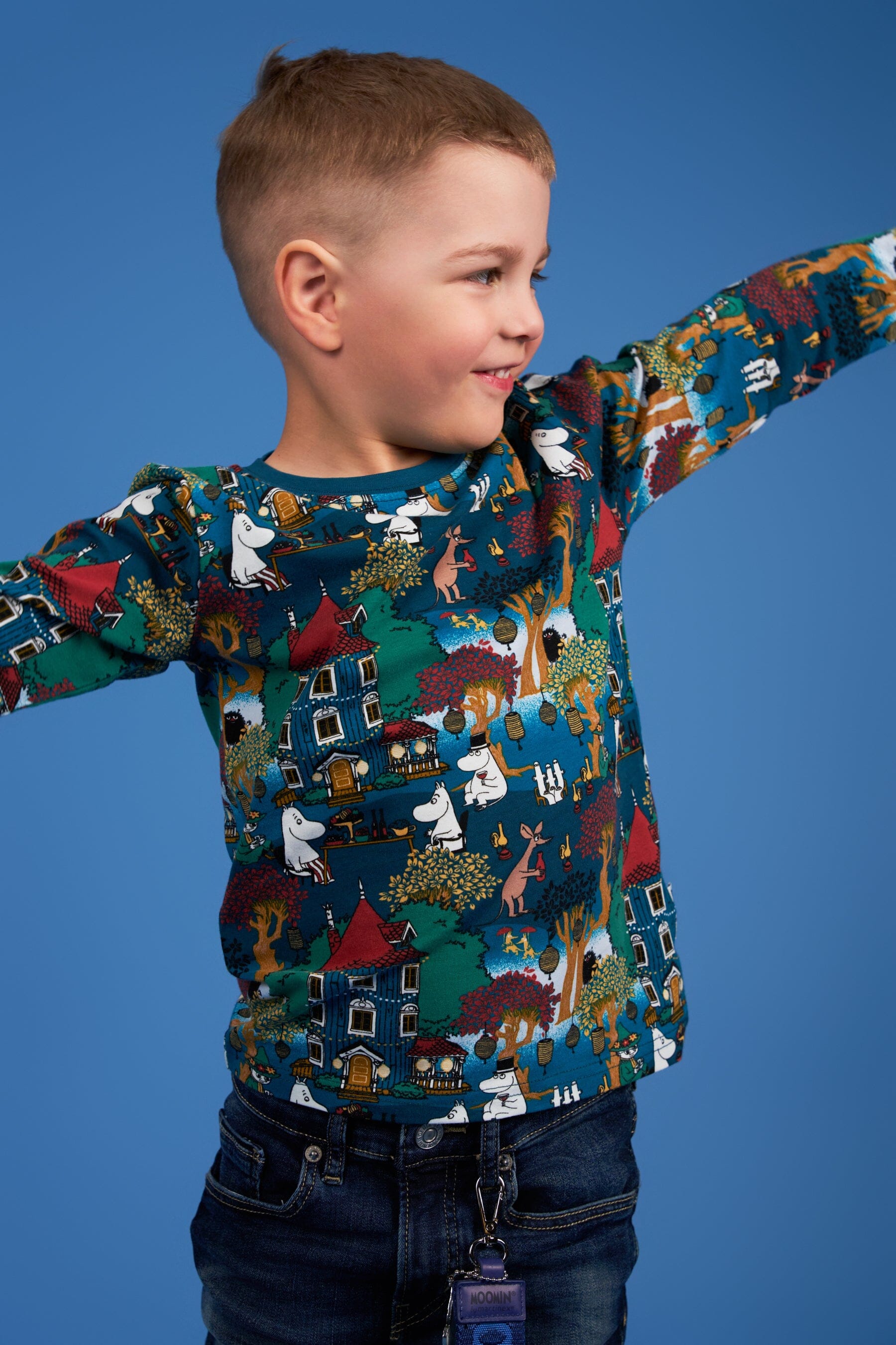 MOOMIN Kinder Longsleeve „Festivity“ Blau – © Moomin Characters Langarmshirt Moomin by Martinex