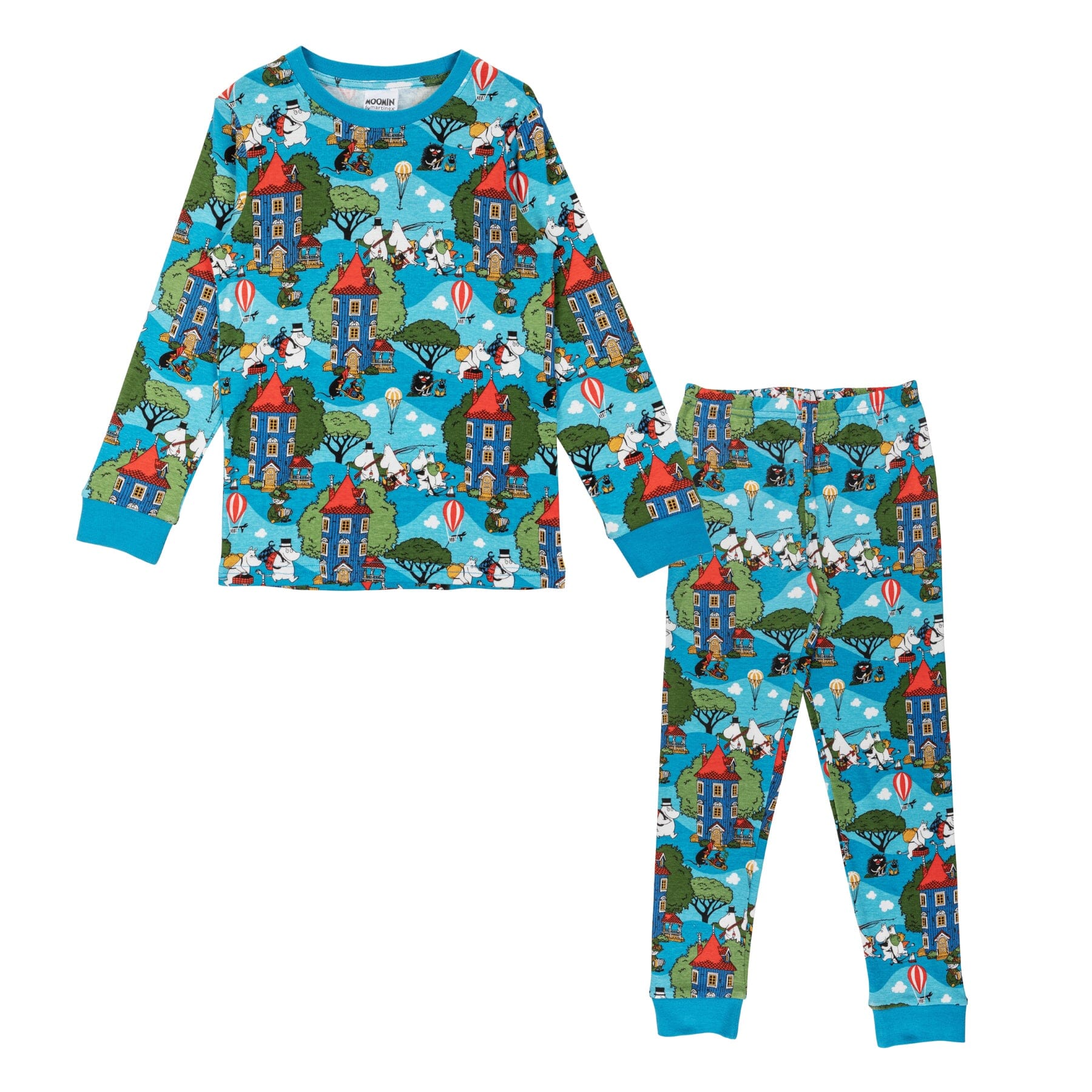 MOOMIN – Kinder-Pyjama „Home Yard“ Blau Schlafanzug Moomin by Martinex 98 / 104