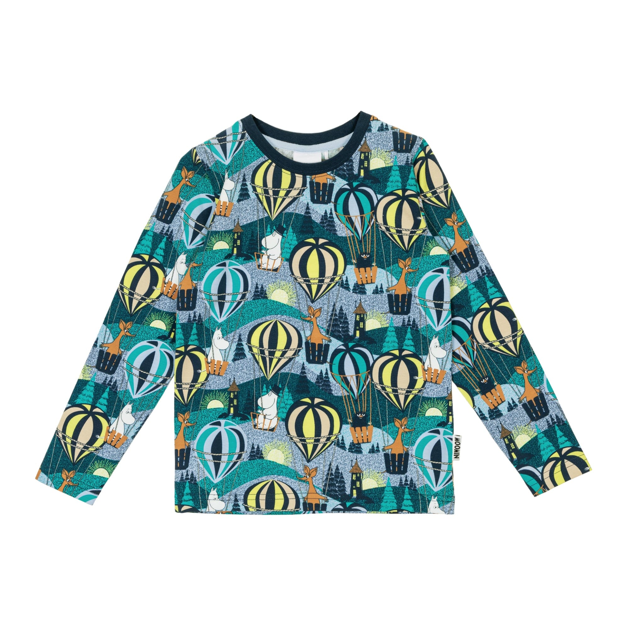 Moomin Langarmshirt „Early Flight“ – Blue - Allover-Print Langarmshirt Moomin by Martinex 104