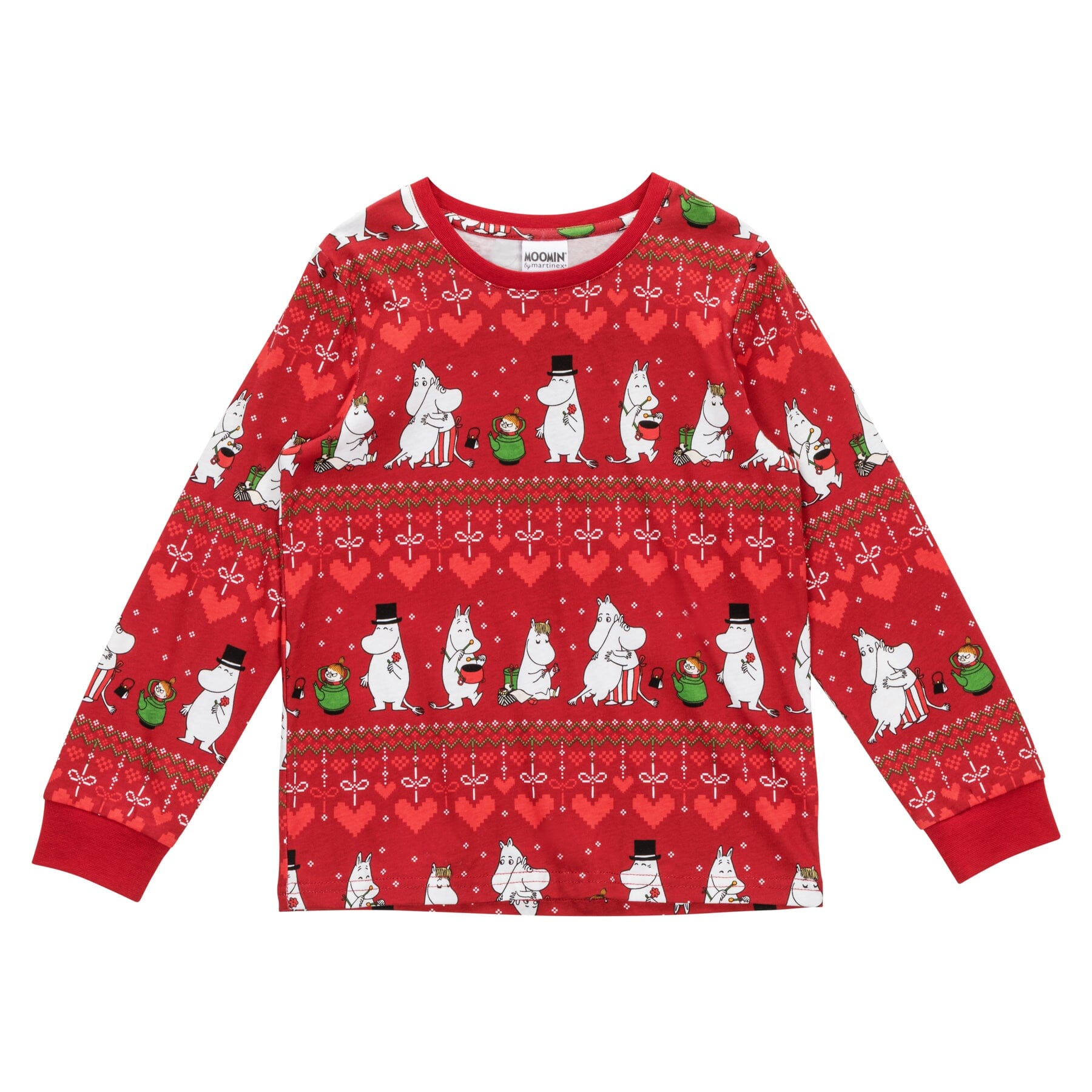 MOOMIN Winter Heart Pyjama – Dark Red (Kinder) © Moomin Characters Schlafanzug Moomin by Martinex