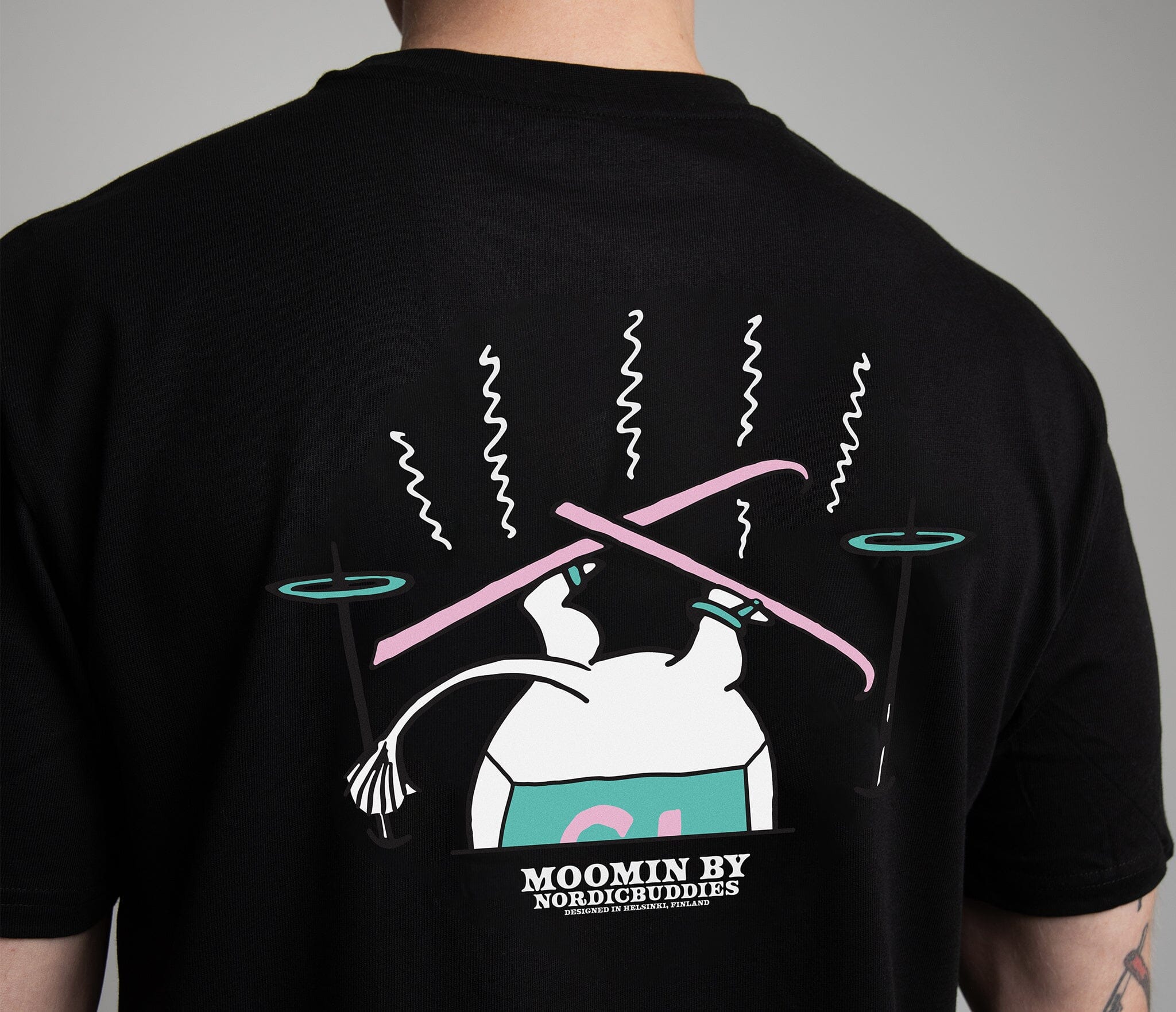 Nordicbuddies - Moomin Moomin T-Shirt Mumintroll schwarz T-Shirt Nordic Buddies