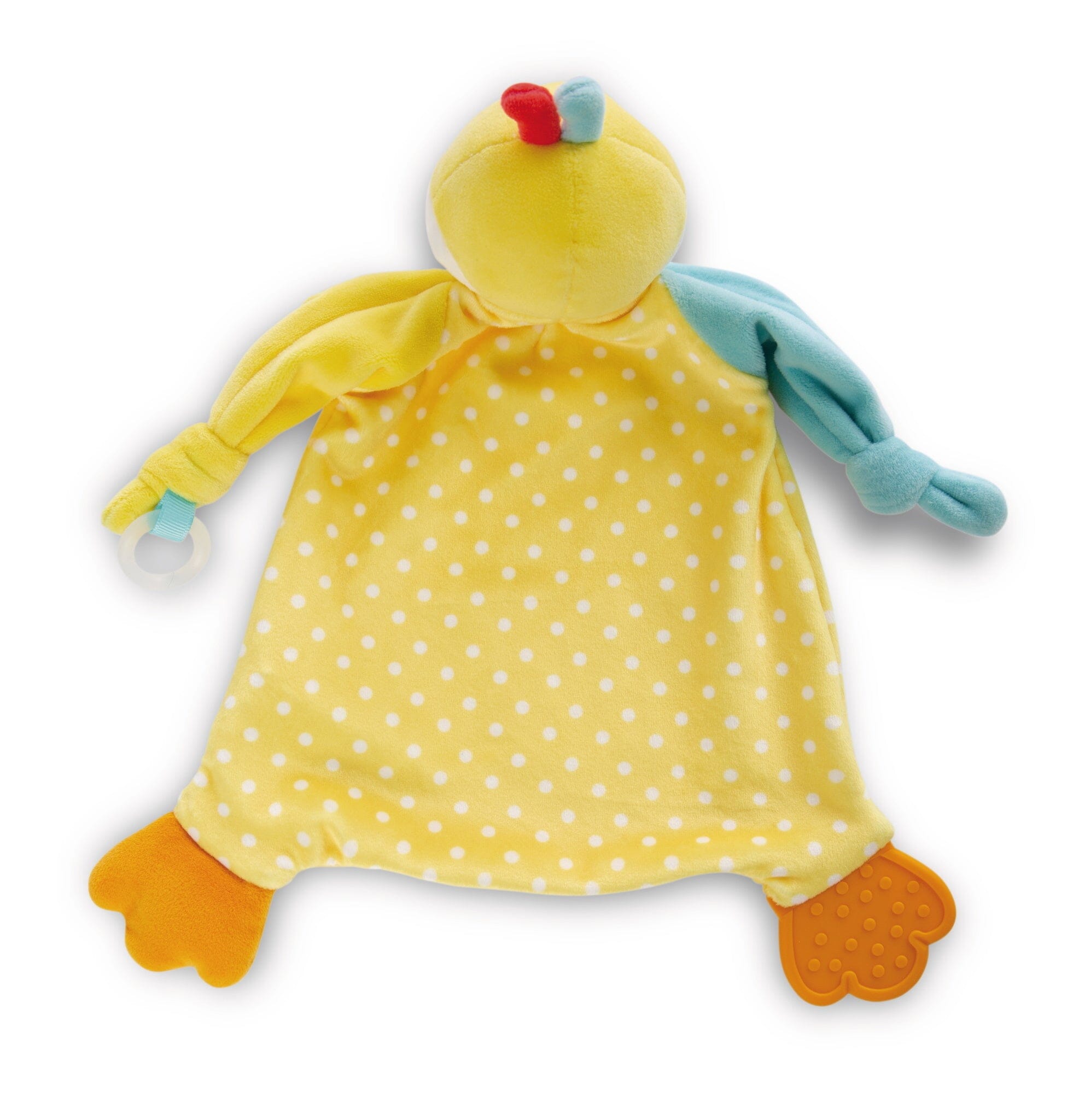 NICI Schmusetuch Ente mit Beißring und Schnullerbefestigung Kuscheltuch NICI