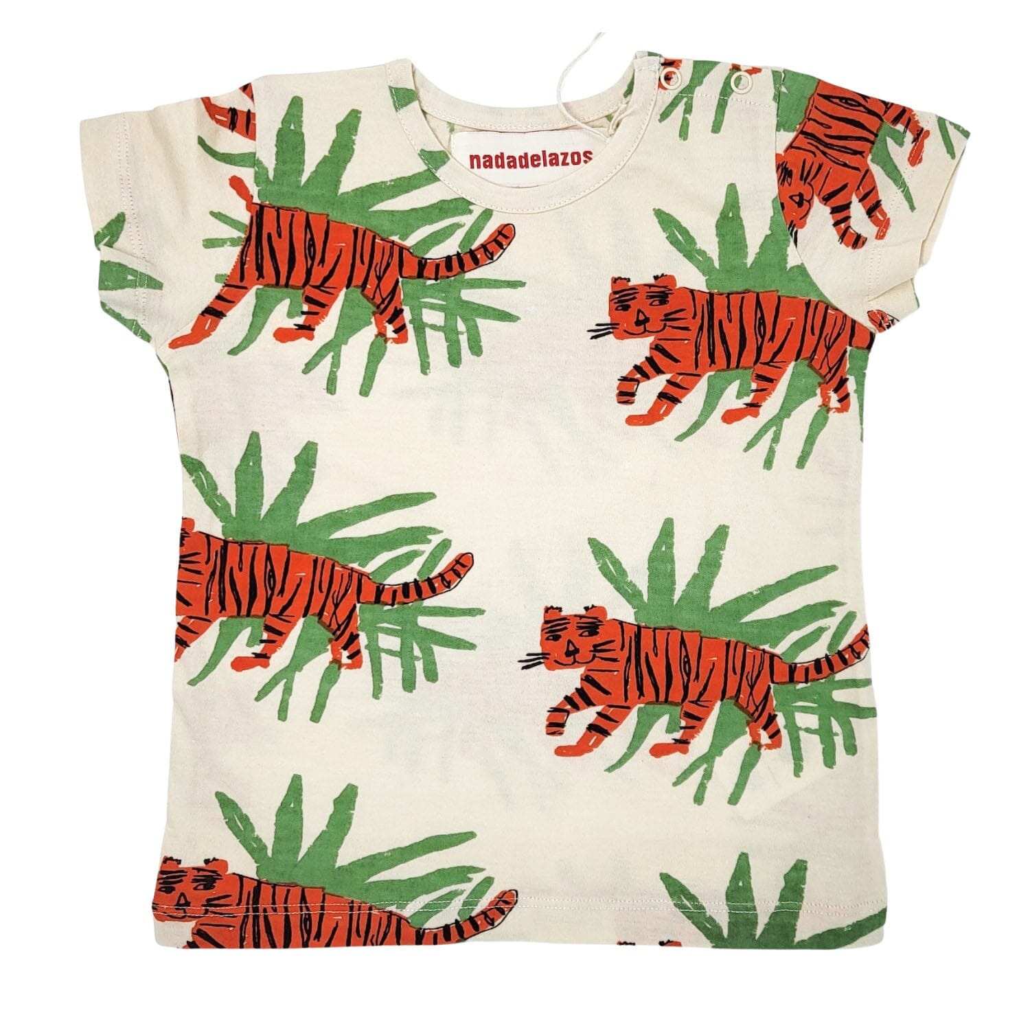NADADELAZOS T-Shirt Tiger kurzarm aus Bio-Baumwolle T-Shirt nadadelazos