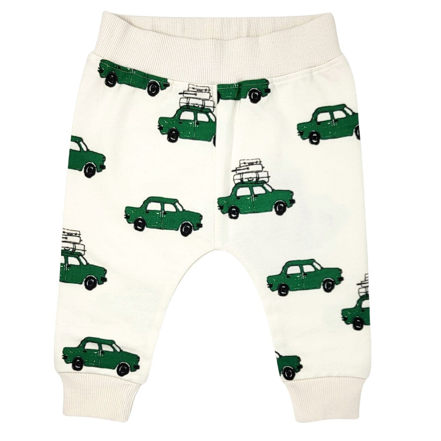 NADADELAZOS coole Kinder Jogginghose creme mit Autos aus Bio-Baumwolle Hose nadadelazos