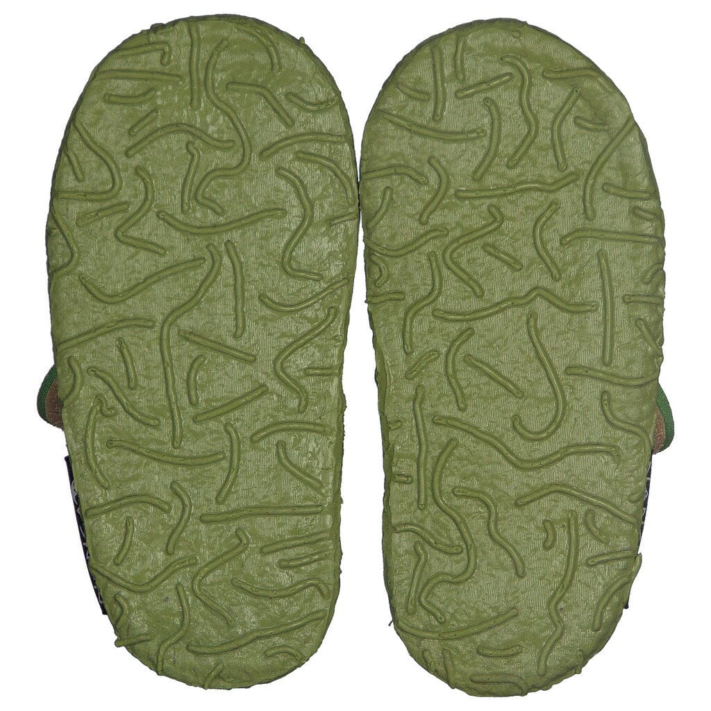 NANGA Hüttenschuhe Affe und Giraffe grün Hausschuhe Nanga