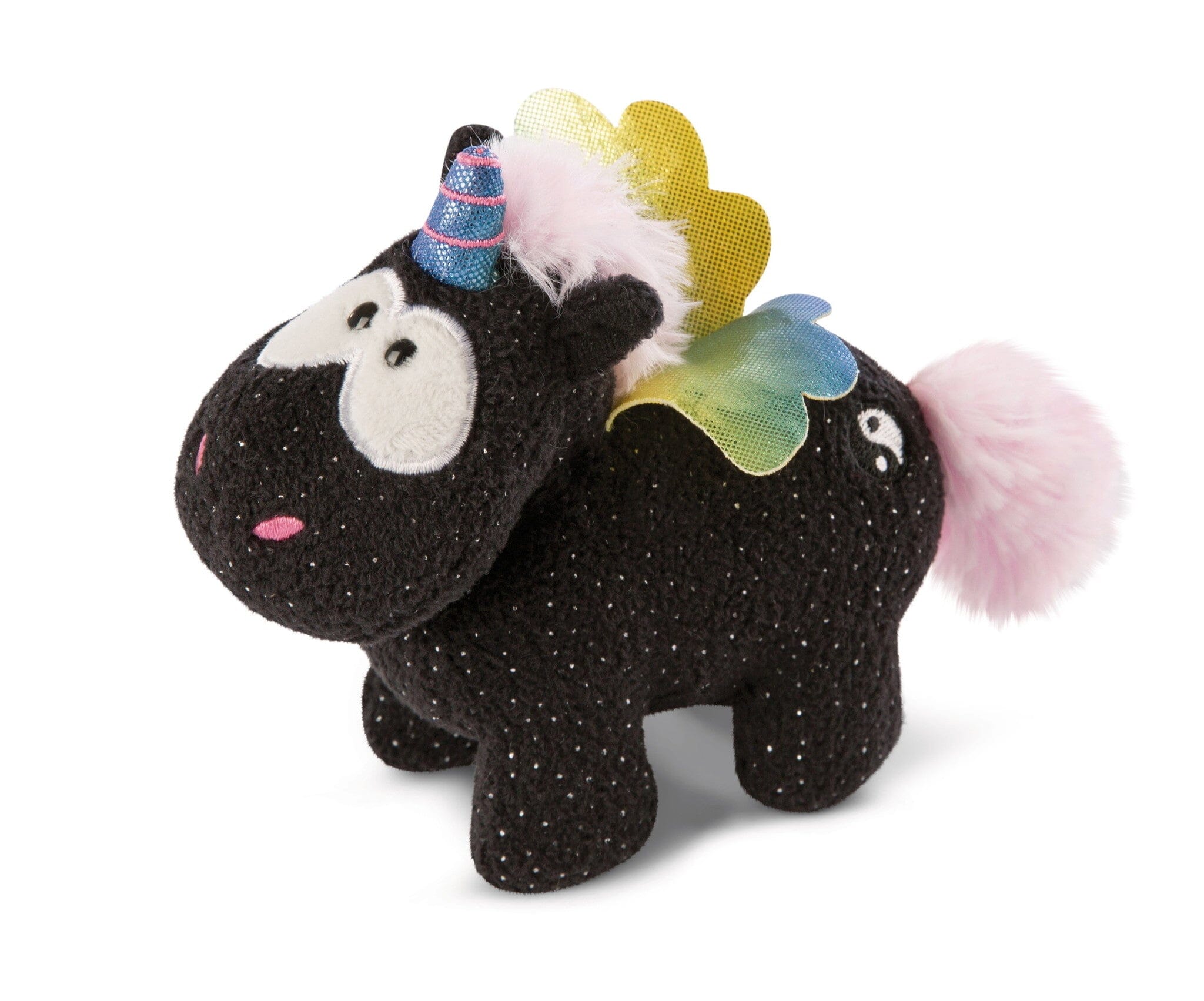 NICI kuscheliges Einhorn schwarz Yin 13cm stehend Kuscheltiere NICI
