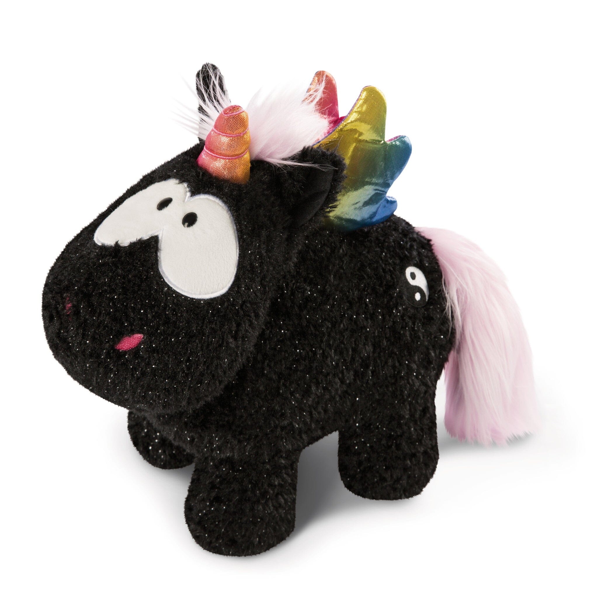 NICI kuscheliges Einhorn schwarz Yin 32cm stehend Kuscheltiere NICI