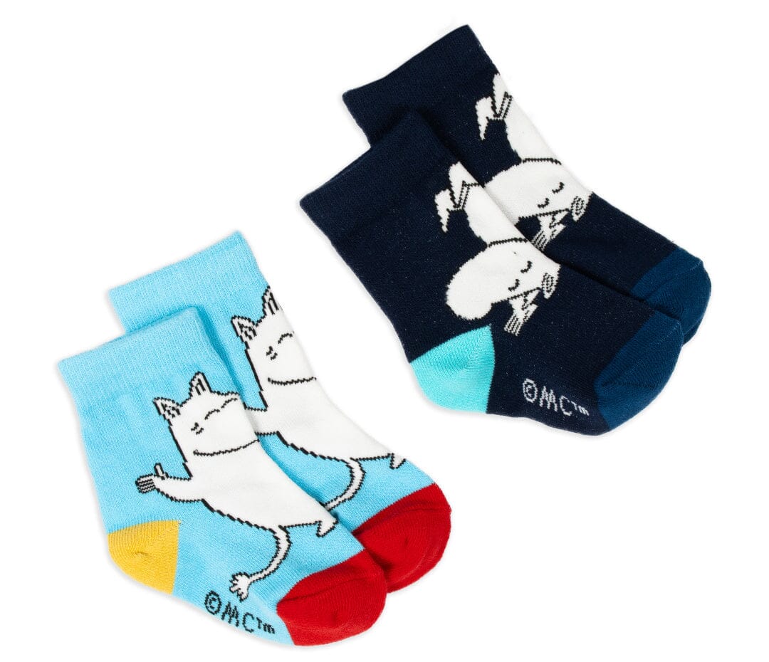 Nordicbuddies - 2er Set Socken Kinder Moomin Mumintroll Socken - türkis navy Socken Nordic Buddies