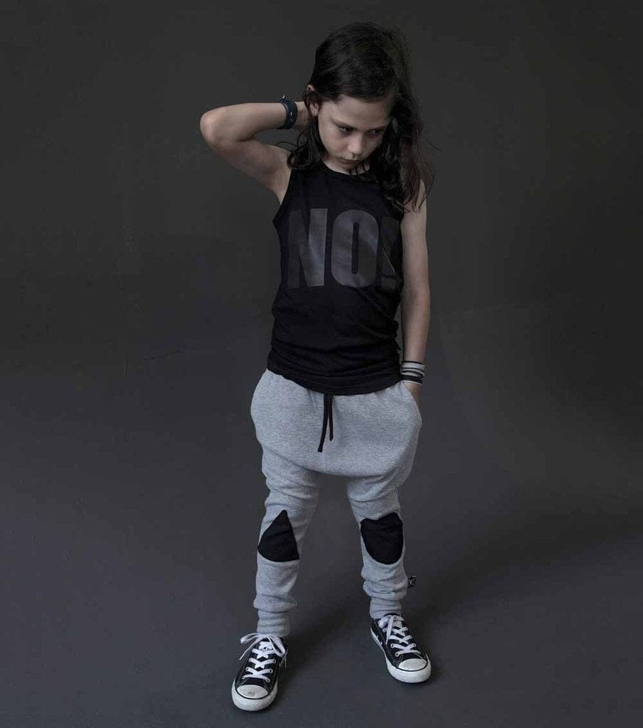 nununu patch baggy pants charcoal Baggy Pants nununu