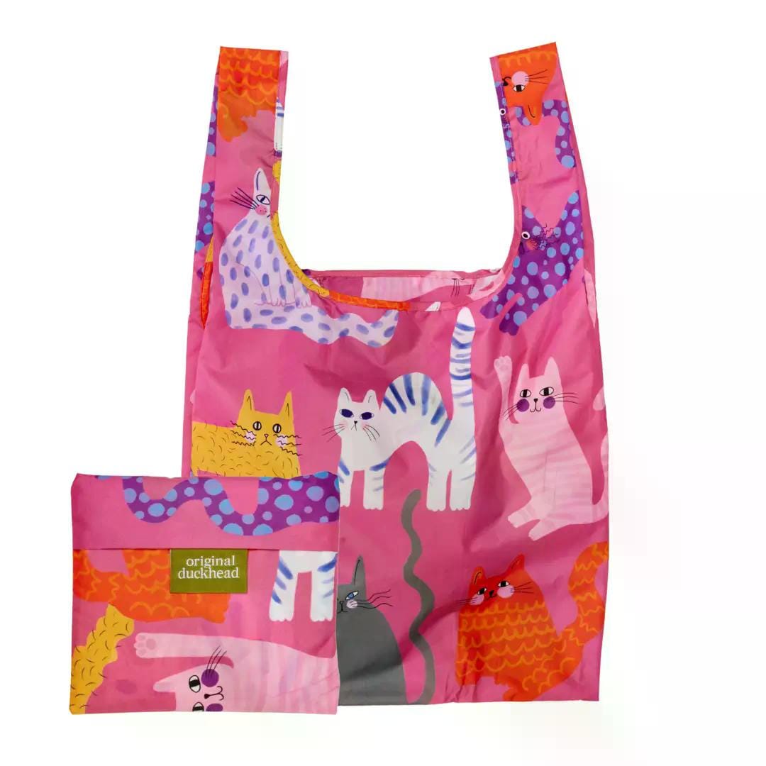 ORIGINAL DUCKHEAD EU Extra Bag „Arty Cats“ Fuchsia Pink Tragetasche ORIGINAL DUCKHEAD