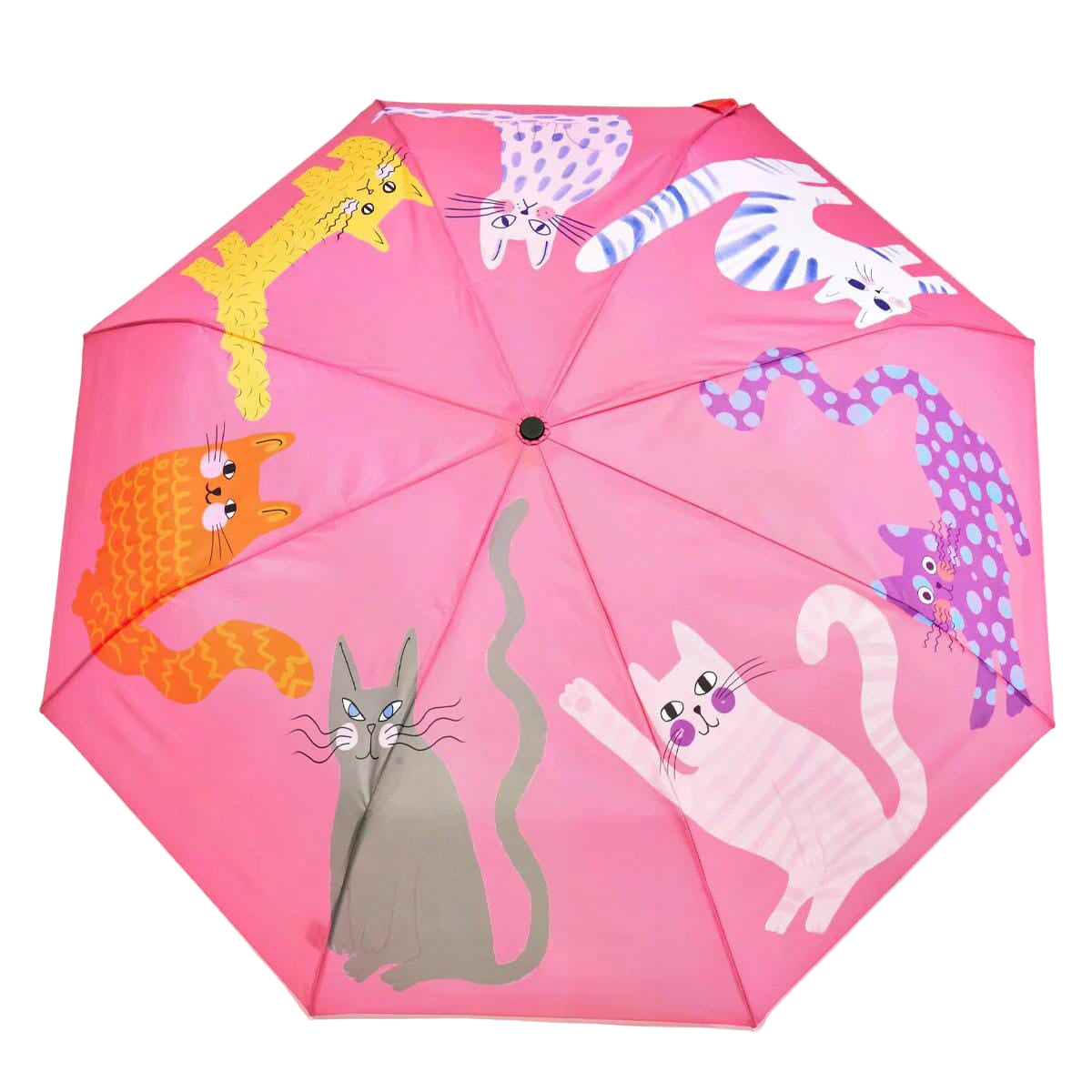 ORIGINAL DUCKHEAD EU Regenschirm mit Entenkopf - Arty Cats - Fuchsia Pink Regenschirme ORIGINAL DUCKHEAD