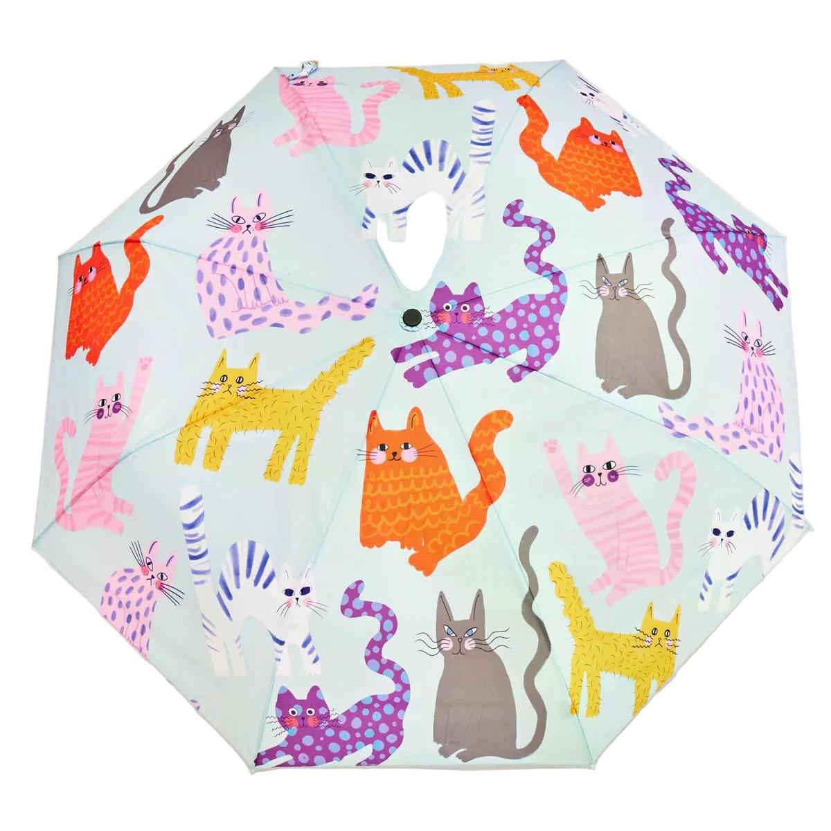 ORIGINAL DUCKHEAD EU Regenschirm mit Entenkopf - Arty Cats Ice Blue Regenschirme ORIGINAL DUCKHEAD