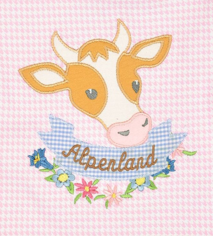 P. Eisenherz Baby T-Shirt rosa weiß Kuh Vichy Karo T-Shirt P. Eisenherz