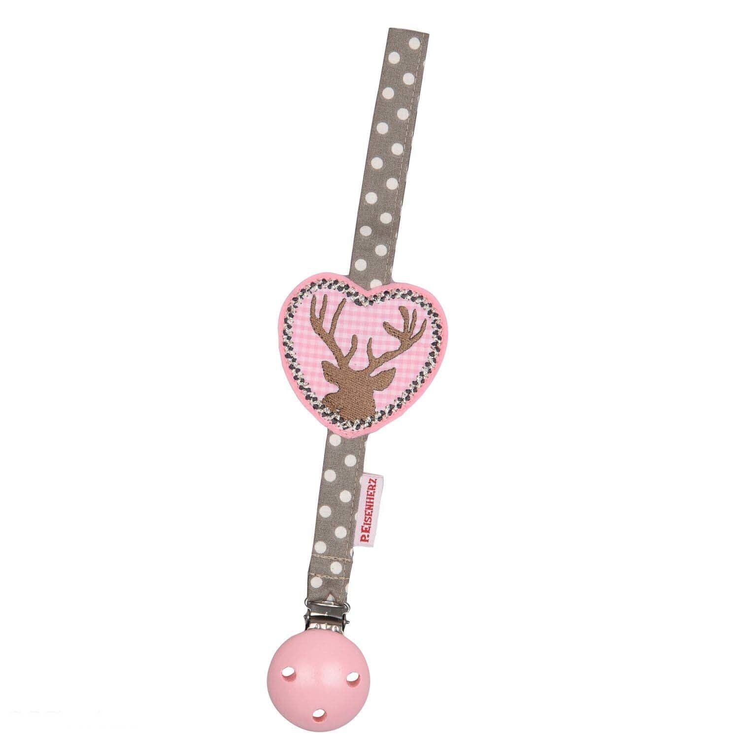 P. Eisenherz Schnullerband Hirsch rosa Schnullerketten & -bänder P. Eisenherz