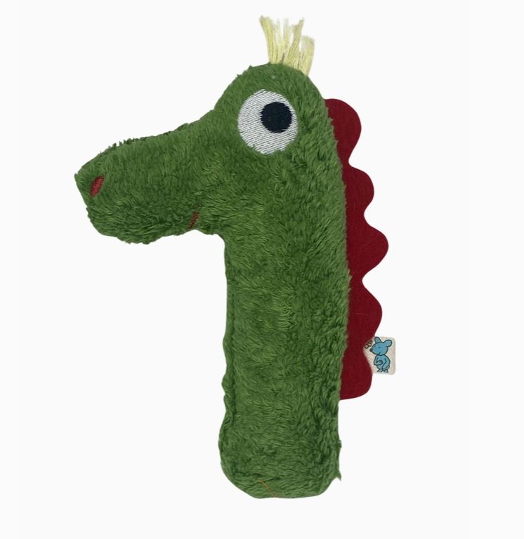 Bio Öko Kinder Mini Rassel "Drache" 11x17cm Babyrasseln Pat & Patty