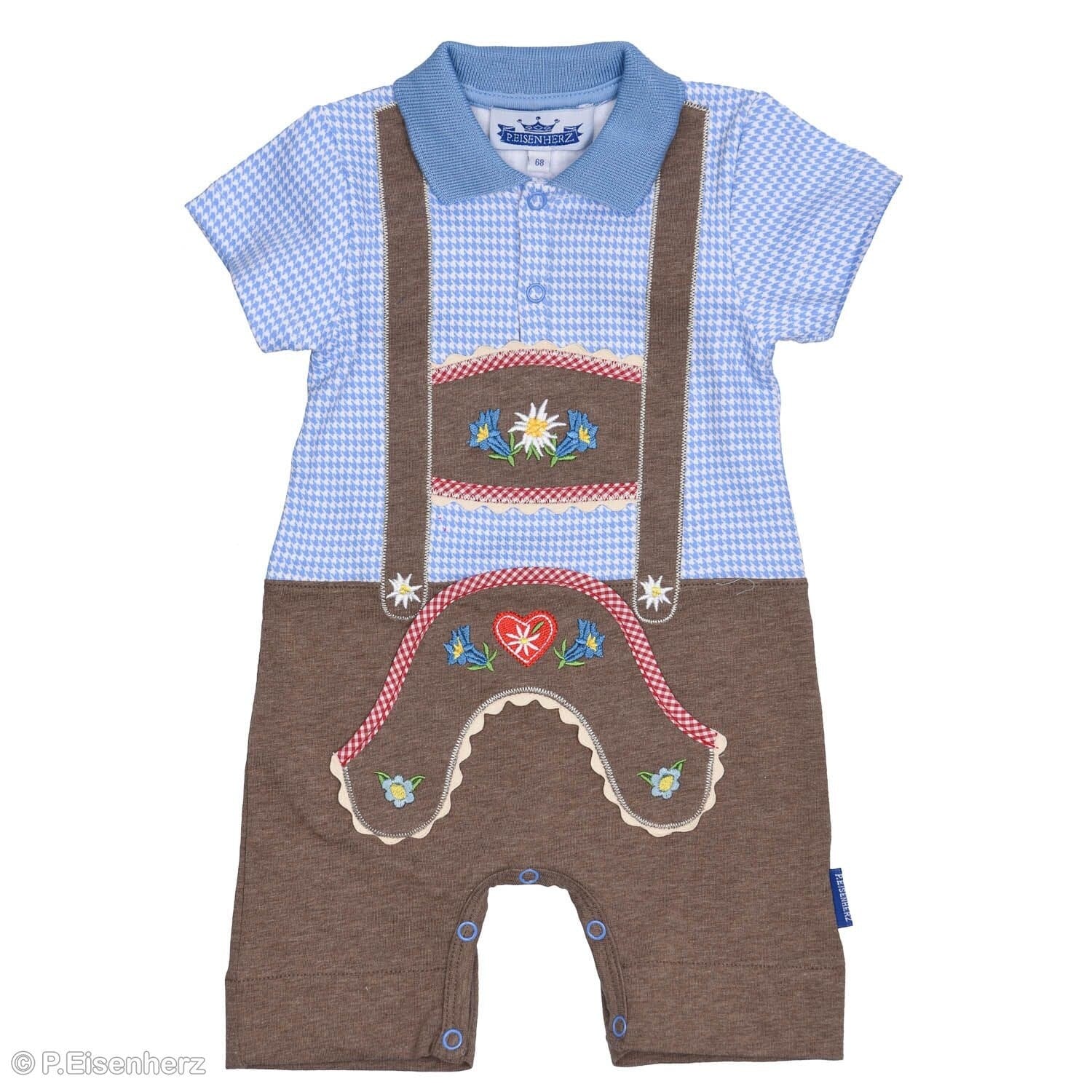 P. Eisenherz Baby Kurzoverall Lederhose Spieler / Body P. Eisenherz