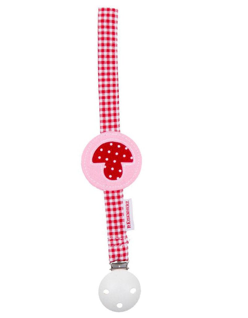 P Eisenherz Schnullerband Pilz rosa rot Schnullerband P. Eisenherz