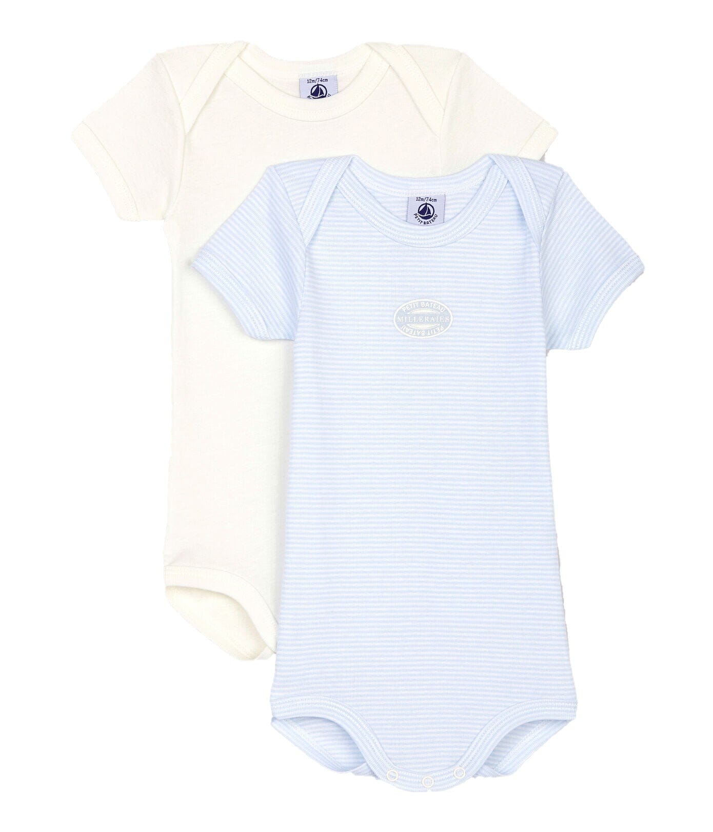 Petit Bateau Baby Bodyset Jungen 2 Teile bleu creme Spieler und Bodys Petit Bateau