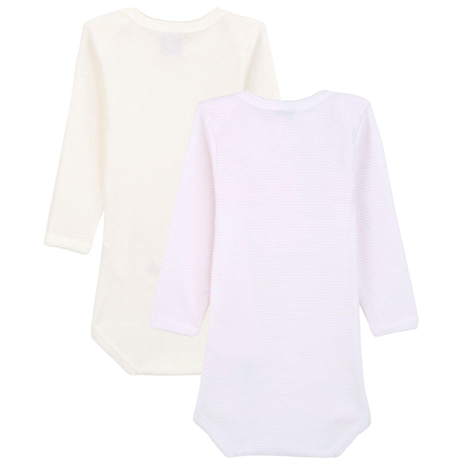 Petit Bateau Baby Bodyset Mädchen 2 Teile rosa creme langärmlig Spieler und Bodys Petit Bateau