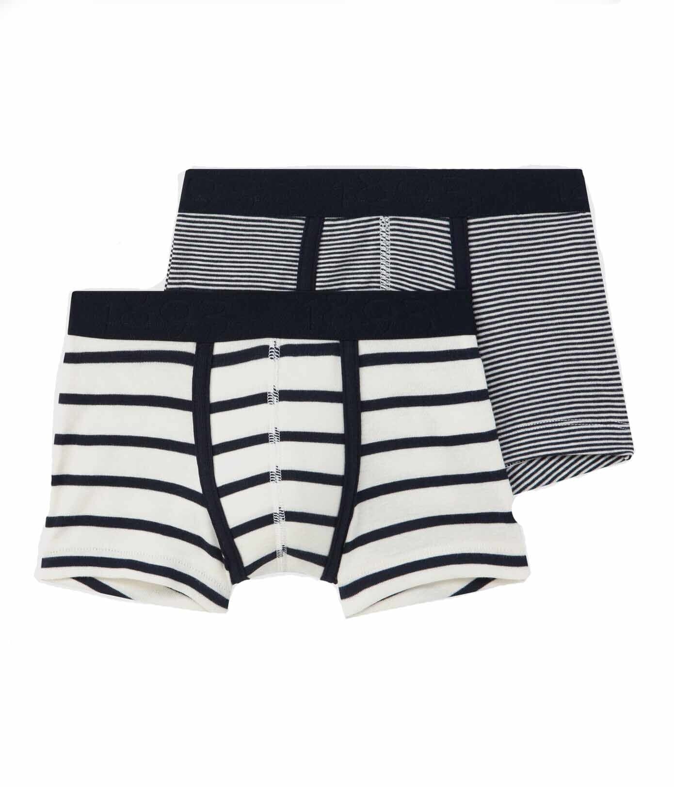 Petit Bateau Boxershorts set Jungen 2 Teile blau weiß Unterwäsche Petit Bateau