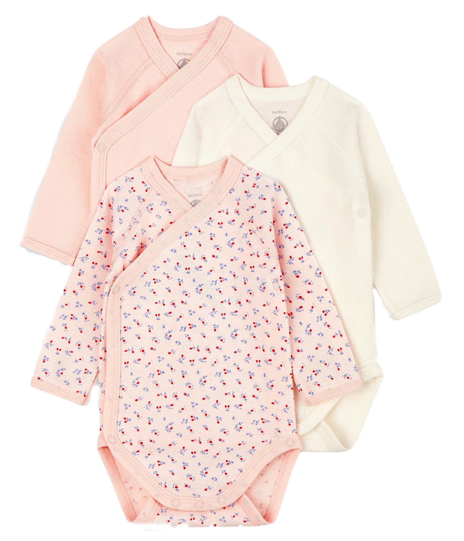 Petit Bateau Baby Bodyset Mädchen 3 Teile rosa creme Spieler und Bodys Petit Bateau