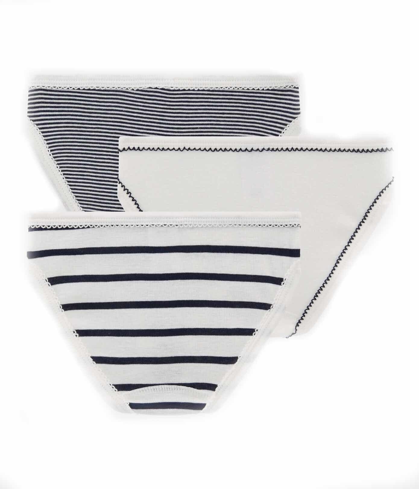 Petit Bateau Unterhosen Set Mädchen 3 Teile blau weiß Culottes Unterwäsche Petit Bateau