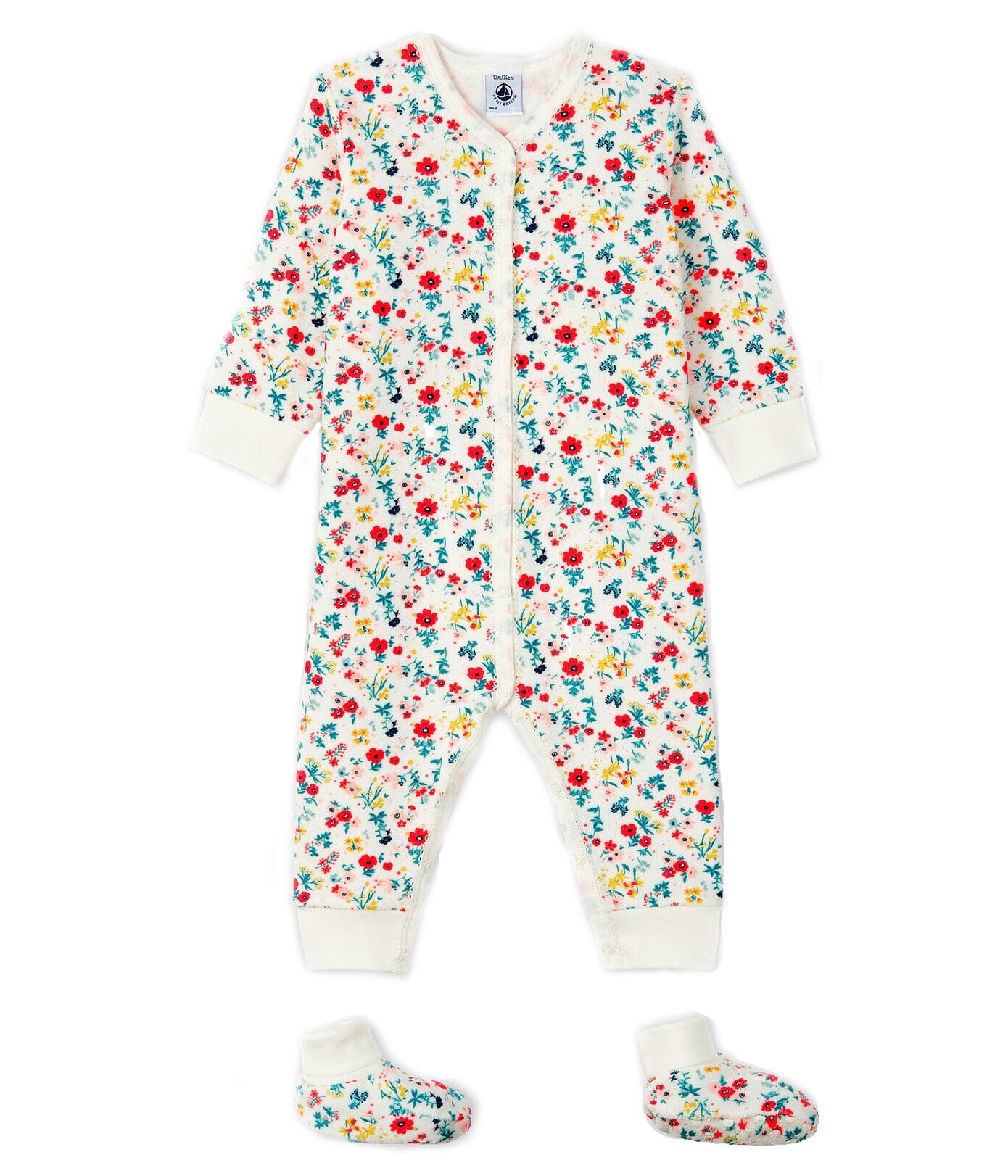 Petit Bateau Anzug mit Schühchen Frottee Baby Kombination Petit Bateau
