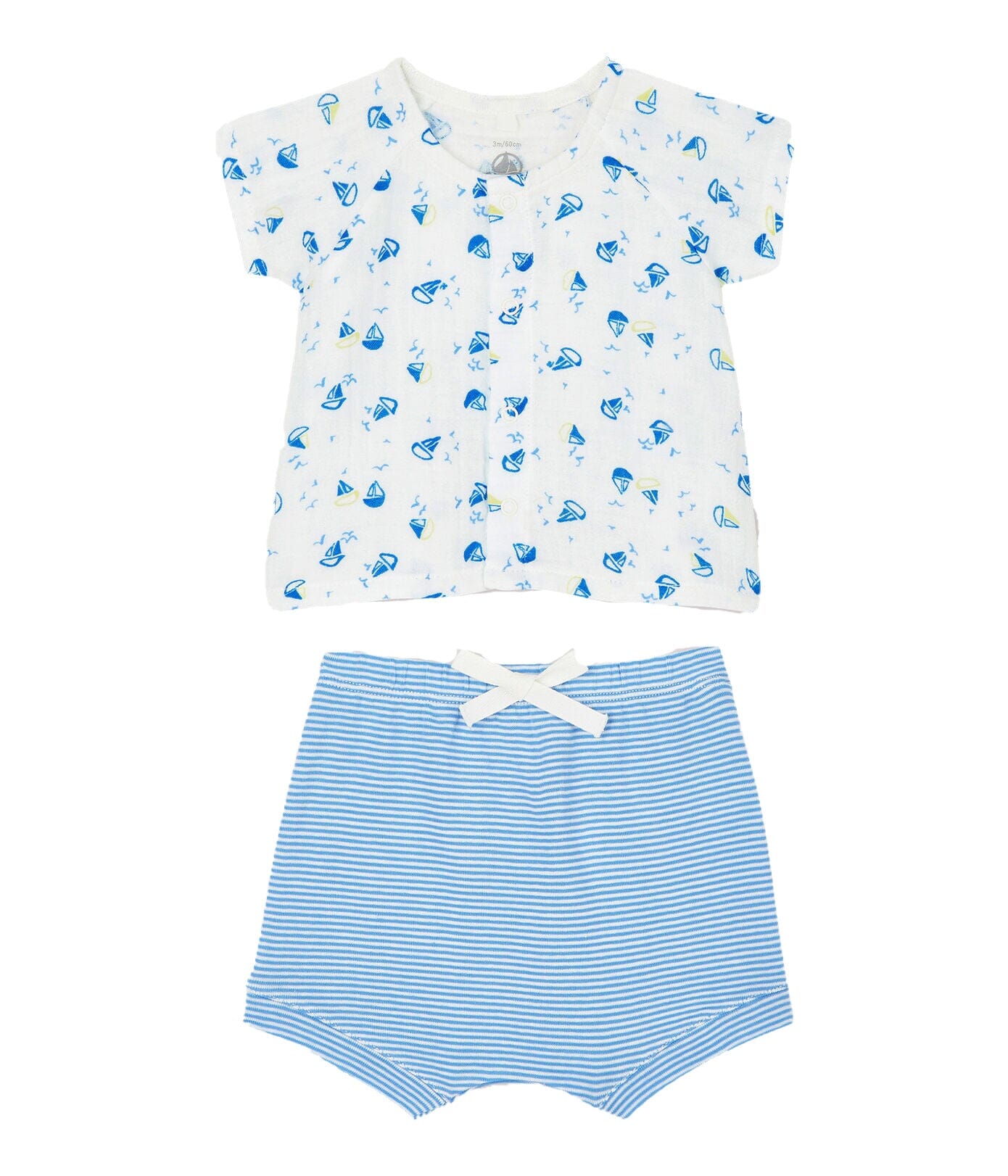Petit Bateau Musselin Set 2 Teile kurze Hose und Shirt Baby Kombination Petit Bateau