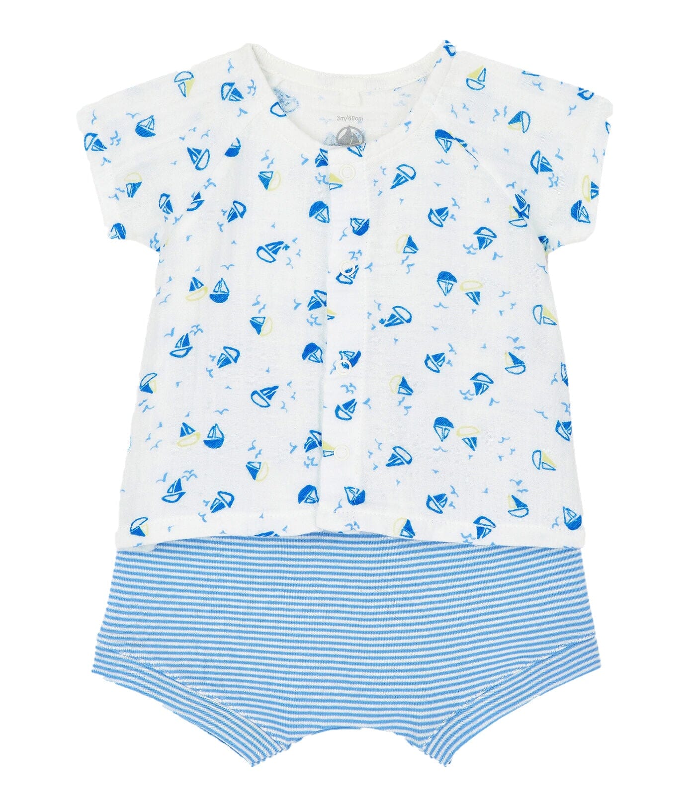 Petit Bateau Musselin Set 2 Teile kurze Hose und Shirt Baby Kombination Petit Bateau