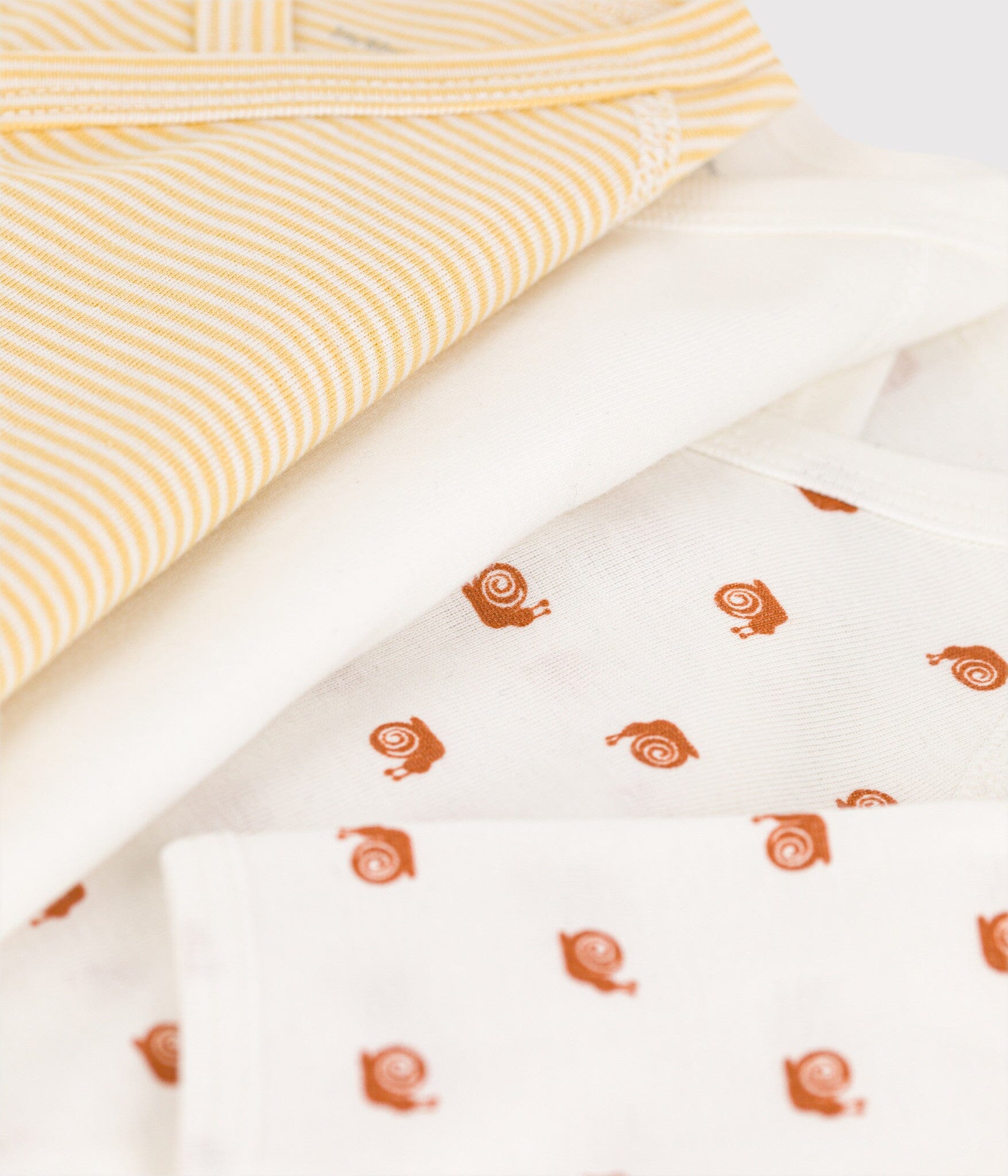 Petit Bateau Baby Wickel-Bodyset 3 Teile weiß/ gelb/ Schnecken Spieler und Bodys Petit Bateau