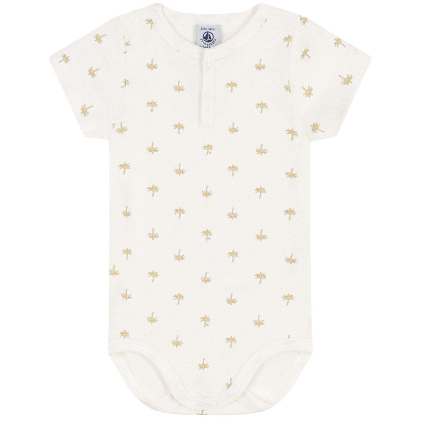 Petit Bateau kurzärmeliger Baby Body mit Palmen Print Spieler und Bodys Petit Bateau